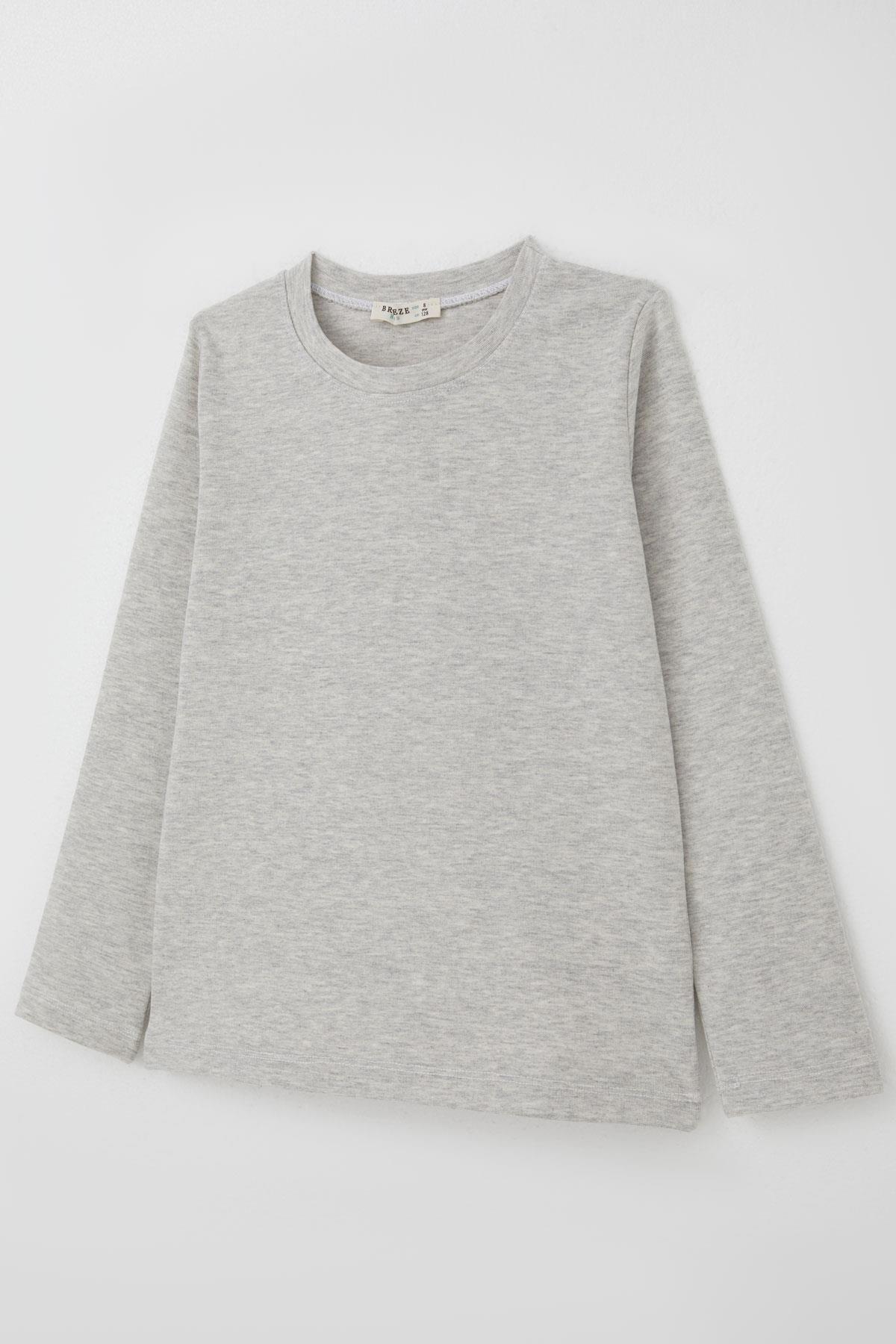 Breeze Erkek Çocuk Uzun Kollu Tişört Basic Bej Melanj (4-6 Yaş)