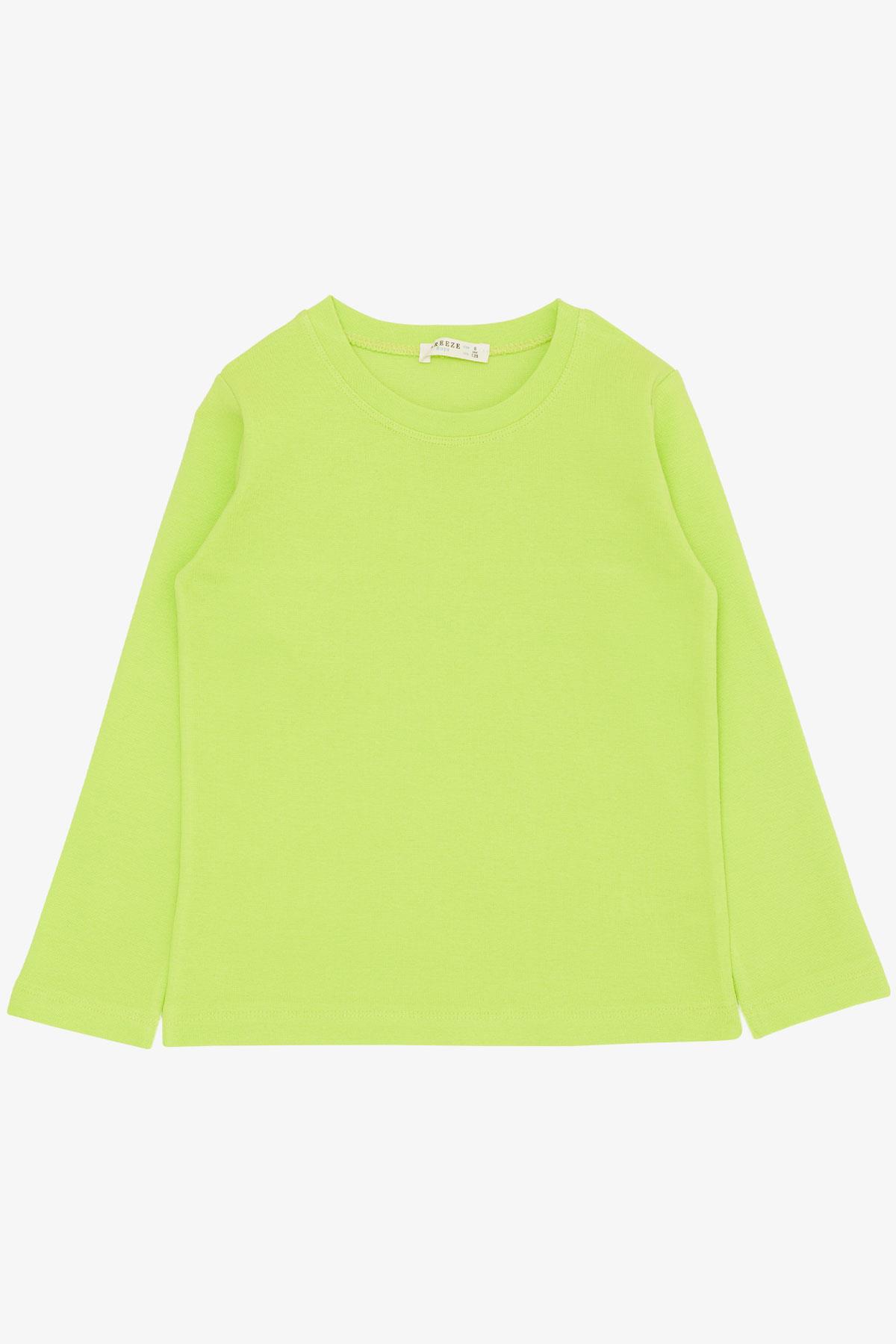 Breeze Erkek Çocuk Uzun Kollu Tişört Basic Fıstık Yeşili (4-8 Yaş)