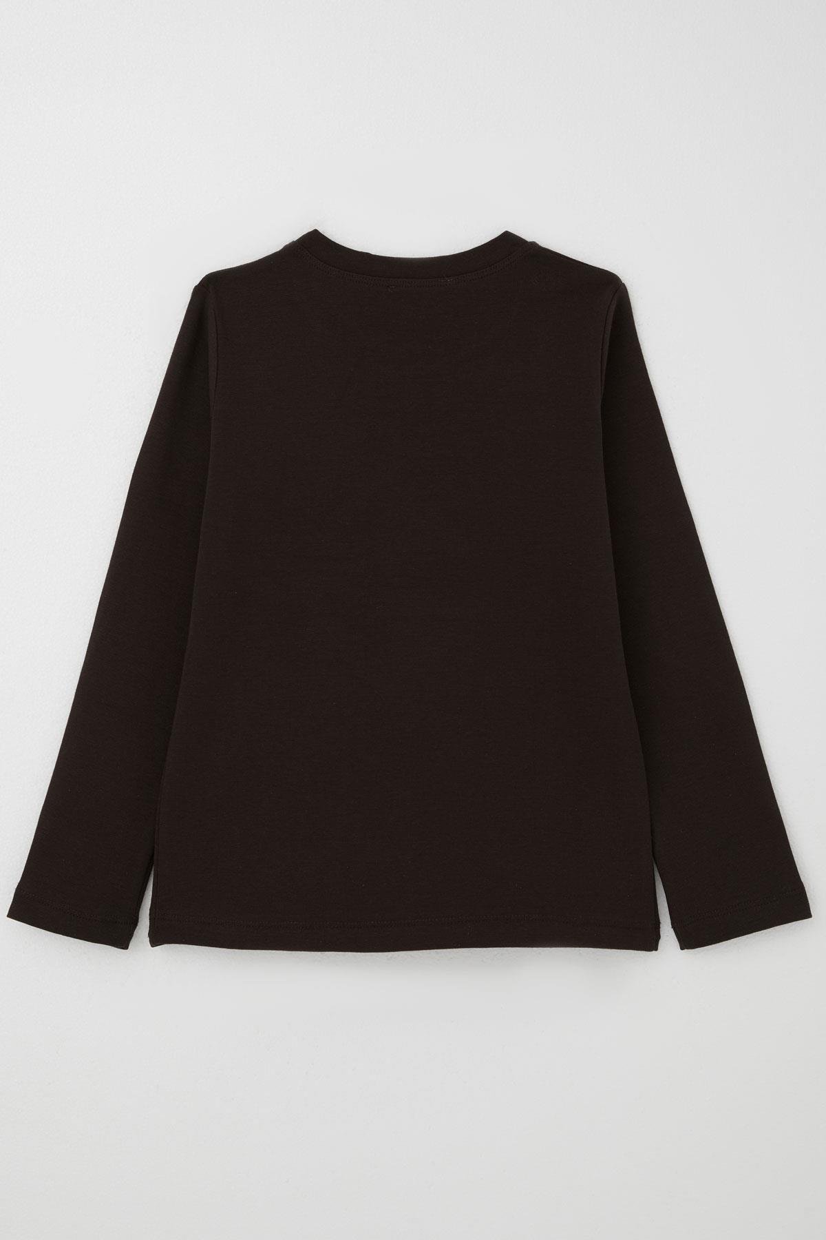 Breeze Erkek Çocuk Uzun Kollu Tişört Basic Acı Kahve (4-8 Yaş)