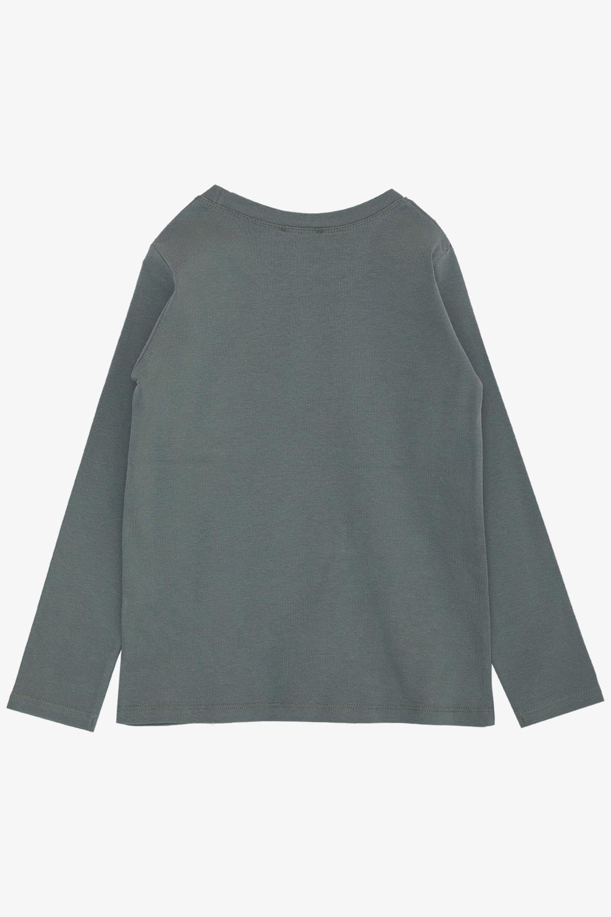 Breeze Erkek Çocuk Uzun Kollu Tişört Basic Mint Yeşili (9-12 Yaş)
