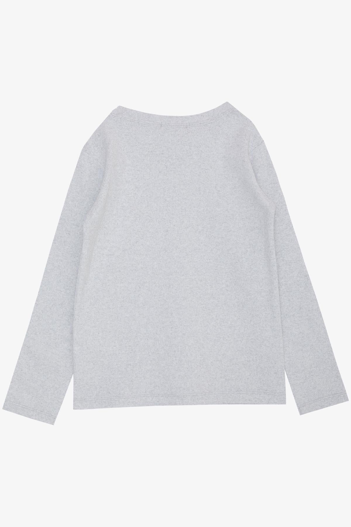Breeze Erkek Çocuk Uzun Kollu Tişört Basic Açık Gri Melanj (10-12 Yaş)