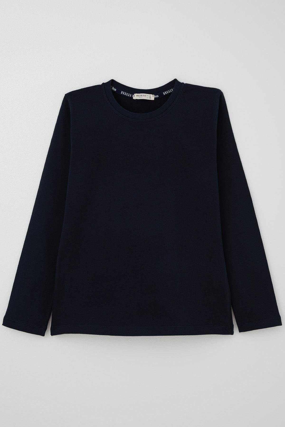 Breeze Erkek Çocuk Uzun Kollu Tişört Basic Lacivert (5-14 Yaş)