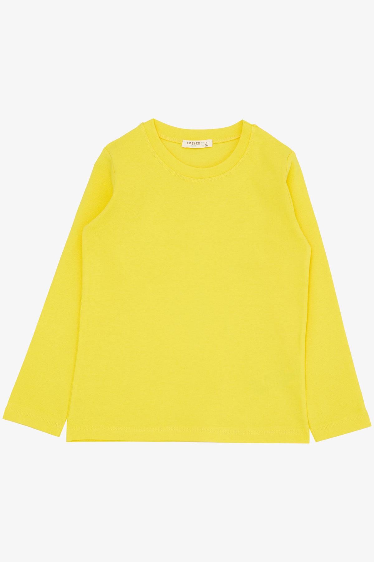 Breeze Erkek Çocuk Uzun Kollu Tişört Basic Sarı (4-8 Yaş)