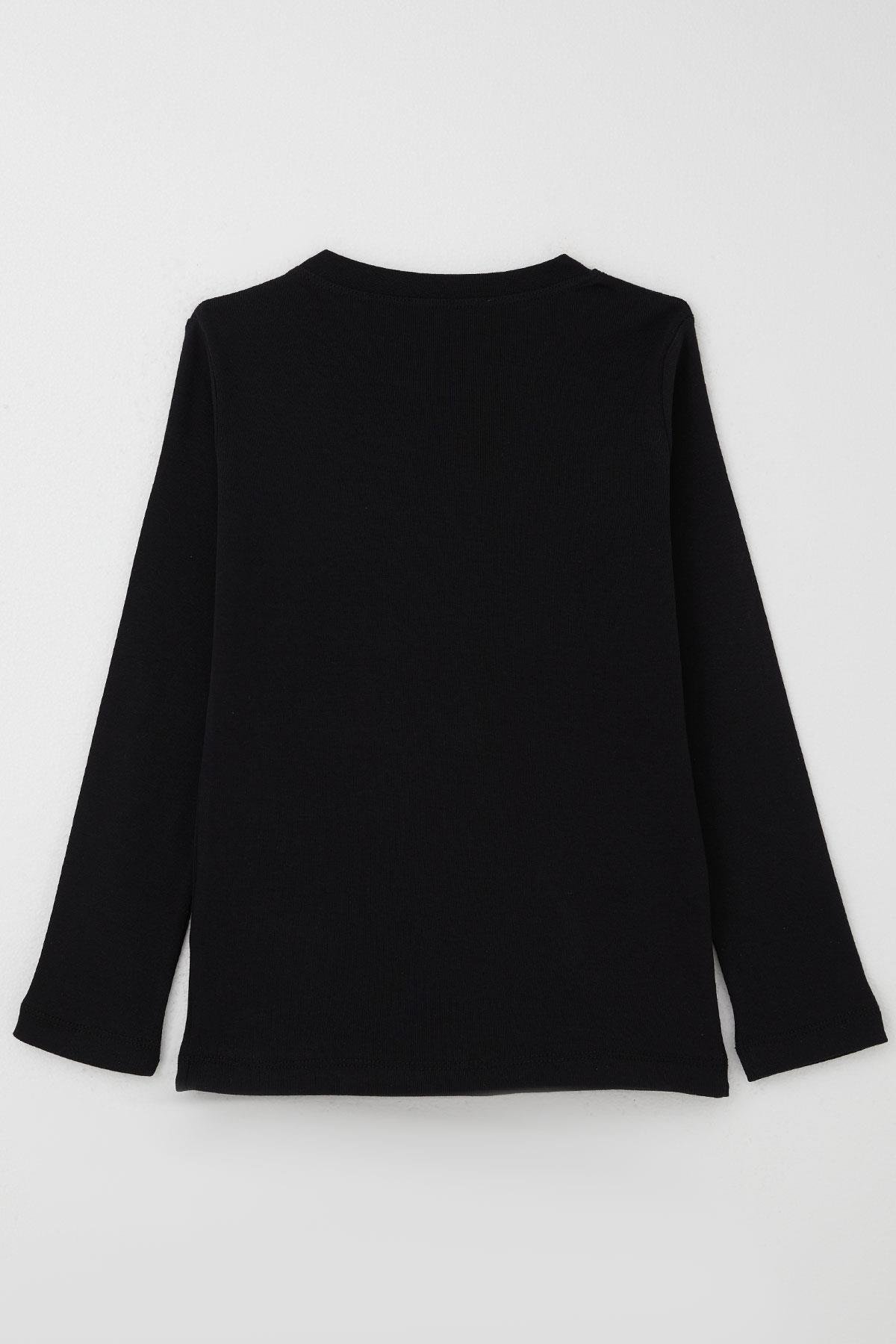 Breeze Erkek Çocuk Uzun Kollu Tişört Basic Siyah (4-6 Yaş)