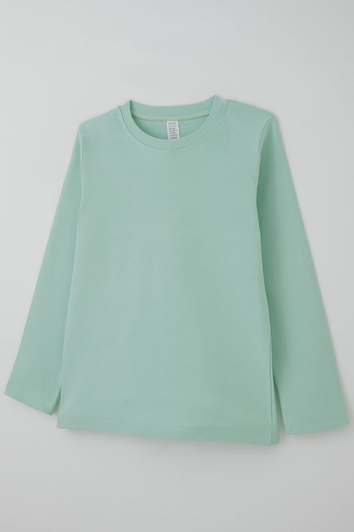 Breeze Erkek Çocuk Uzun Kollu Tişört Basic Su Yeşili (9-14 Yaş)