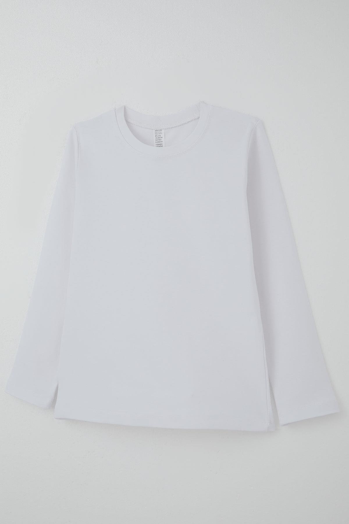 Breeze Erkek Çocuk Uzun Kollu Tişört Basic Kırık Beyaz (9-14 Yaş)