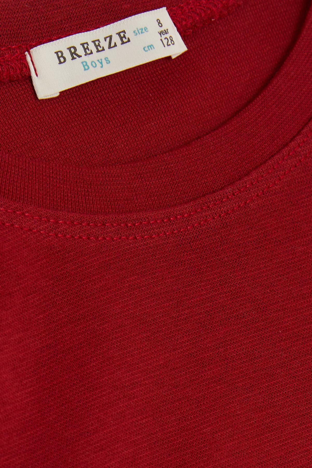 Breeze Erkek Çocuk Uzun Kollu Tişört Basic Bordo (5-9 Yaş)