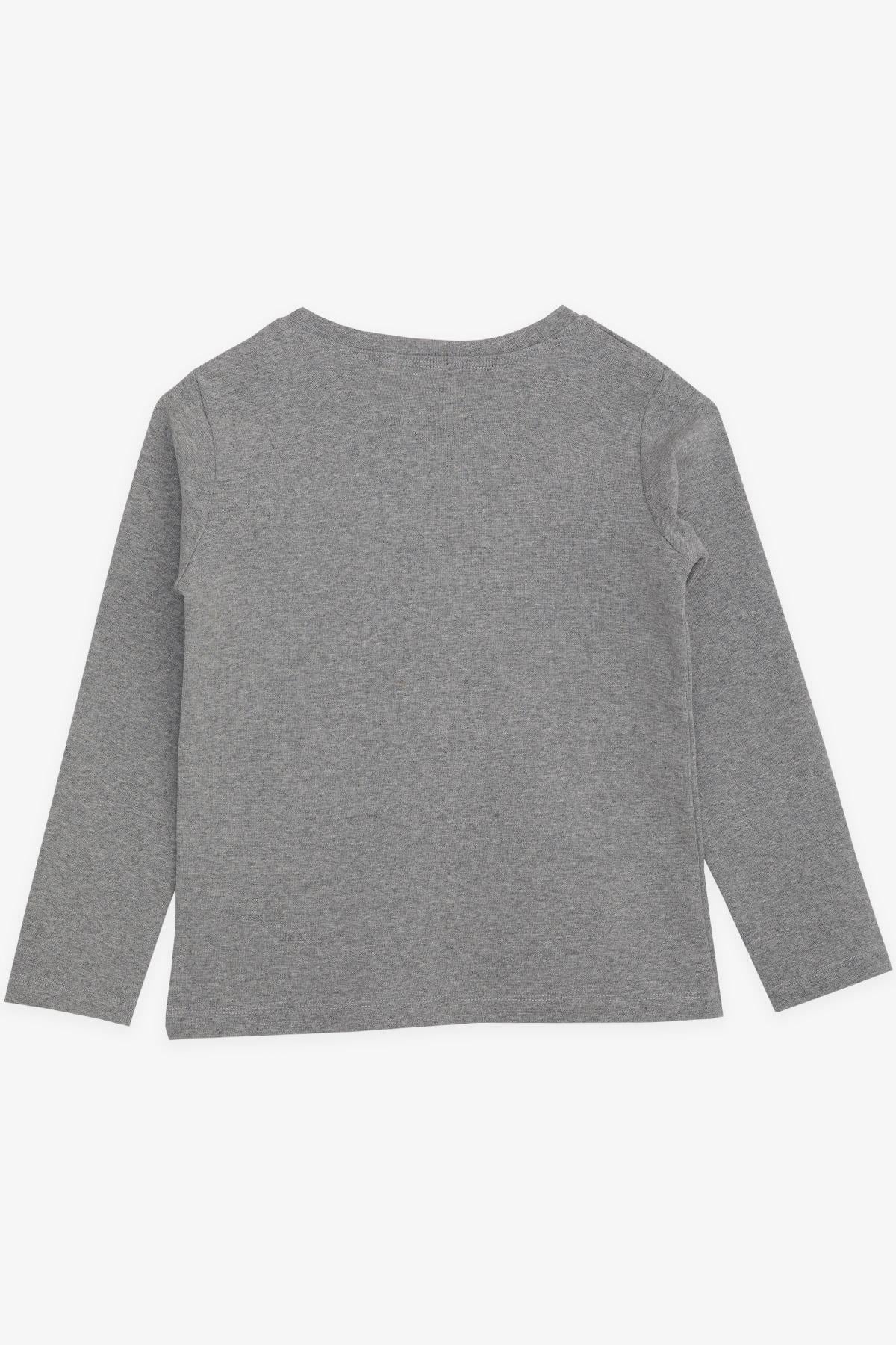 Breeze Erkek Çocuk Uzun Kollu Tişört Basic Koyu Gri Melanj (4-8 Yaş)
