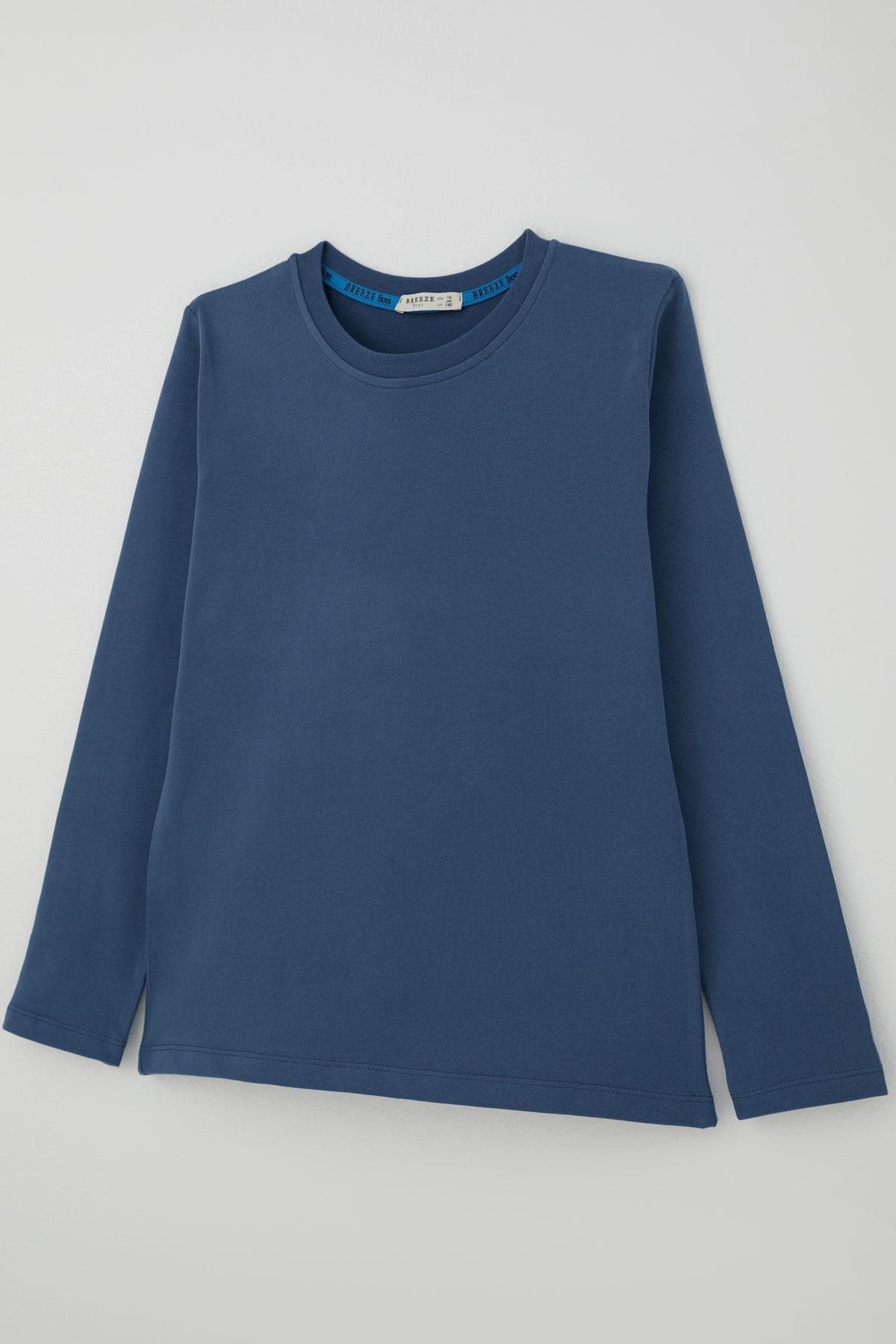 Breeze Erkek Çocuk Uzun Kollu Tişört Basic İndigo (5-14 Yaş)