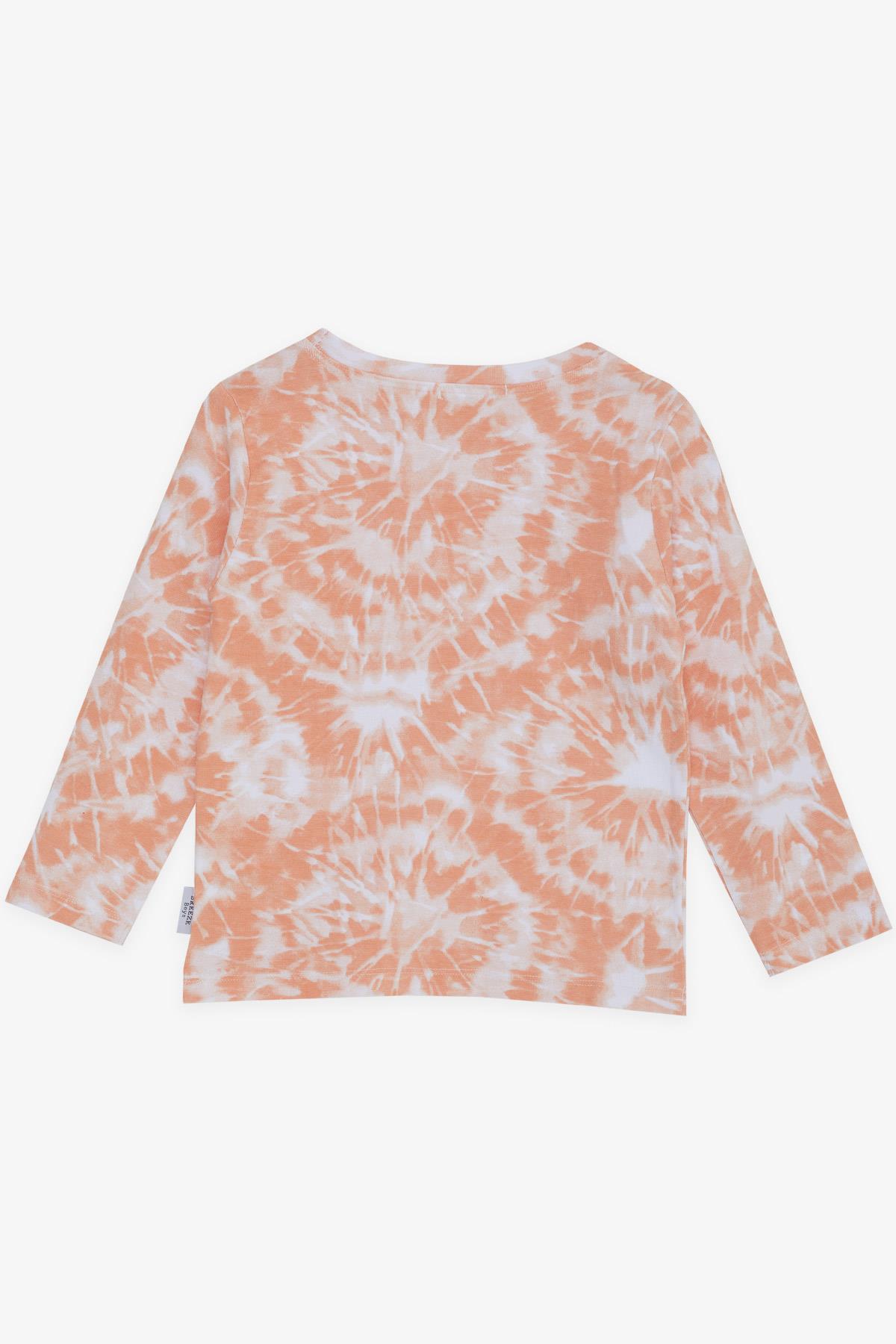 Breeze Erkek Çocuk Uzun Kollu Tişört Batik Desenli Somon (3-7 Yaş)