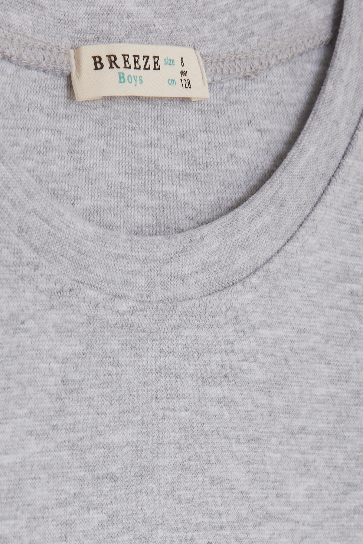 Breeze Erkek Çocuk Uzun Kollu Tişört Basic Gri Melanj (4-8 Yaş)