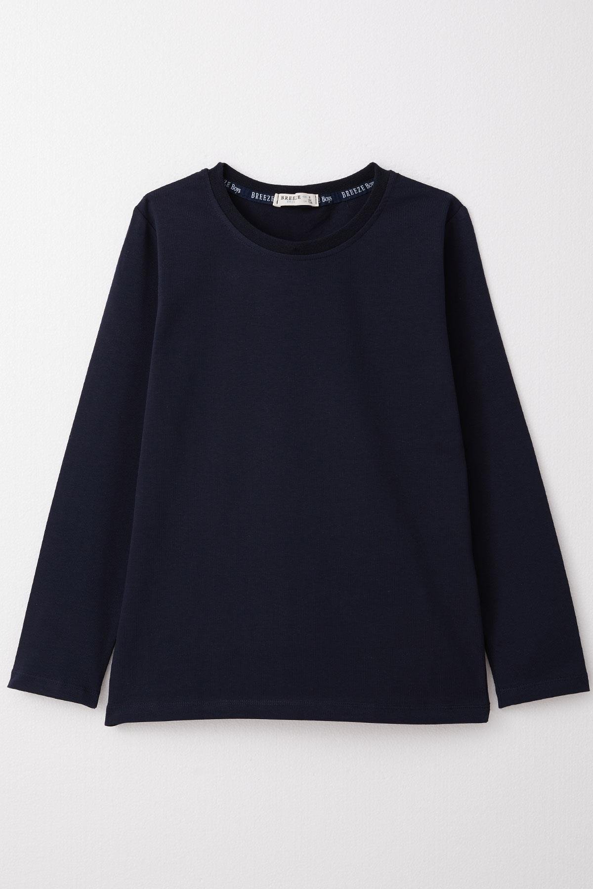 Breeze Erkek Çocuk Uzun Kollu Tişört Basic Lacivert (5-14 Yaş)