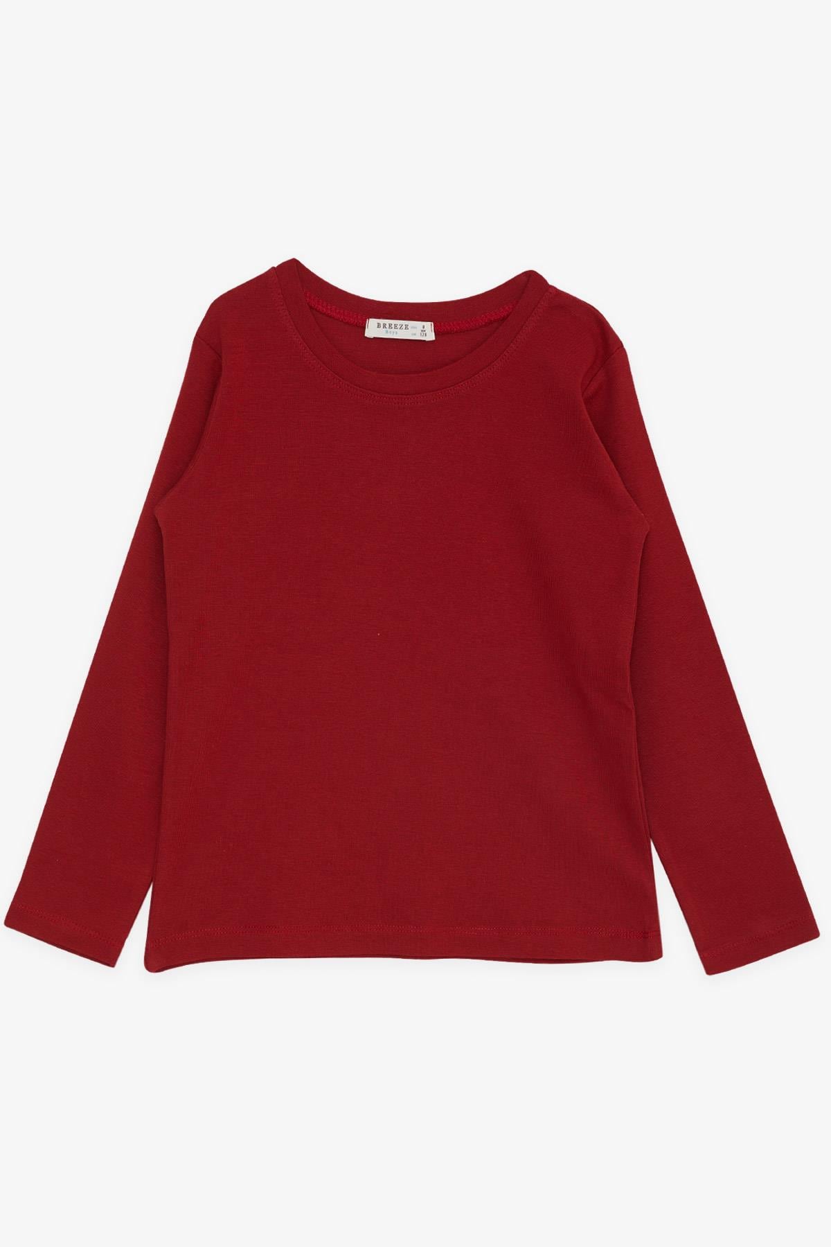 Breeze Erkek Çocuk Uzun Kollu Tişört Basic Bordo (5-9 Yaş)