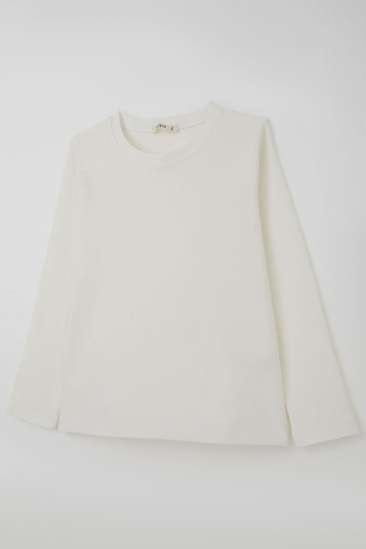 Breeze Erkek Çocuk Uzun Kollu Tişört Basic Ekru (9-14 Yaş)
