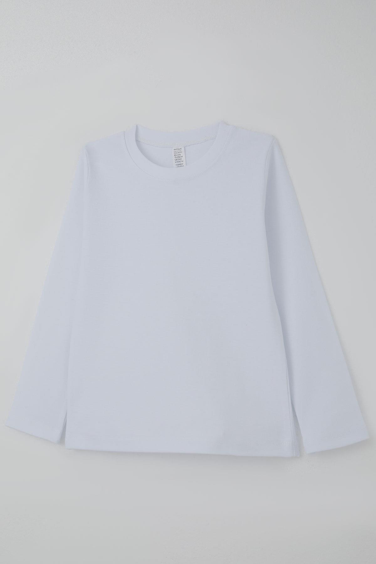 Breeze Erkek Çocuk Uzun Kollu Tişört Basic Beyaz (4-8 Yaş)