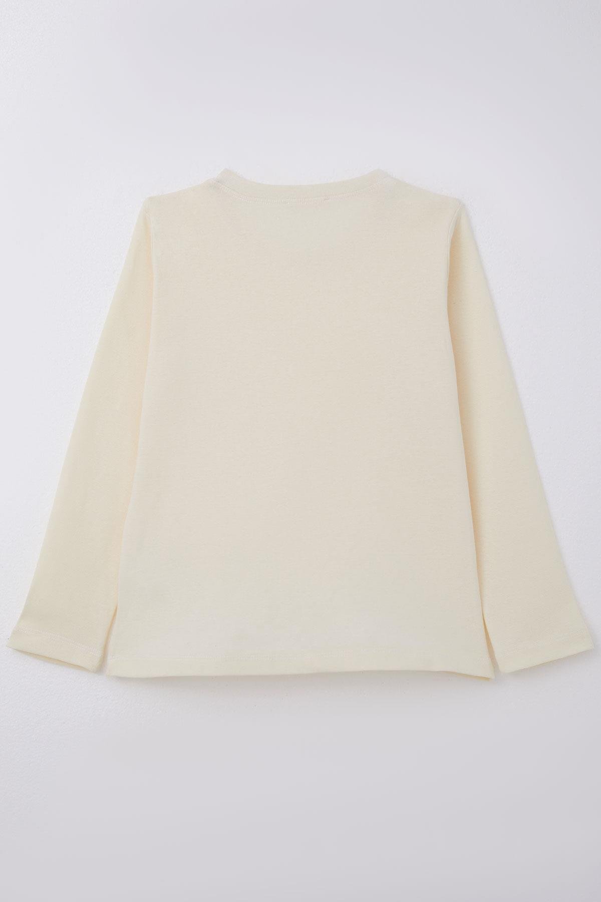 Breeze Erkek Çocuk Uzun Kollu Tişört Basic Krem (9-14 Yaş)