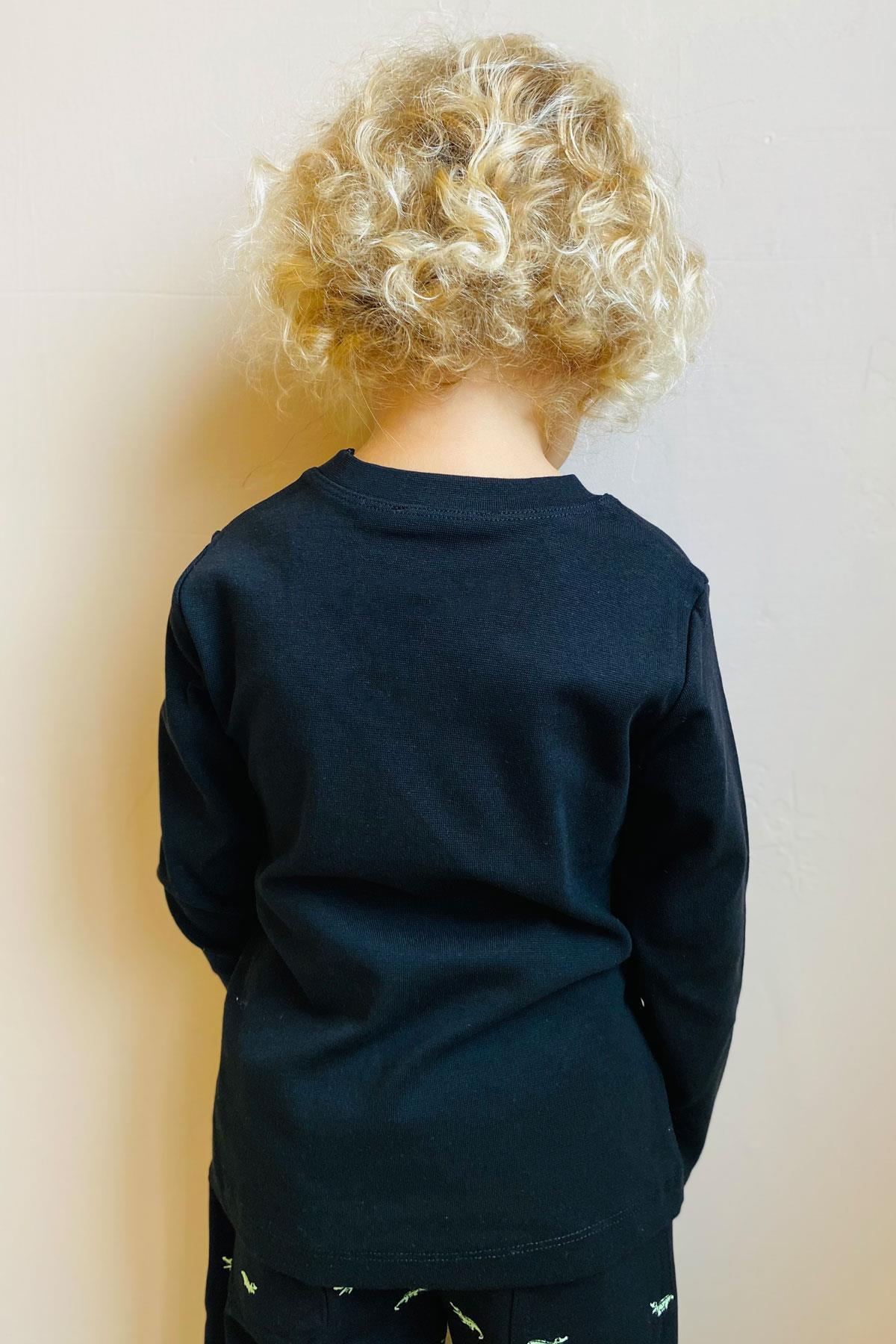 Breeze Erkek Çocuk Uzun Kollu Tişört Basic Siyah (4-8 Yaş)