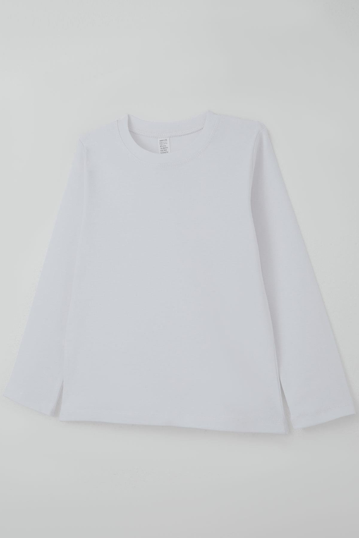 Breeze Erkek Çocuk Uzun Kollu Tişört Basic Kırık Beyaz (4-8 Yaş)