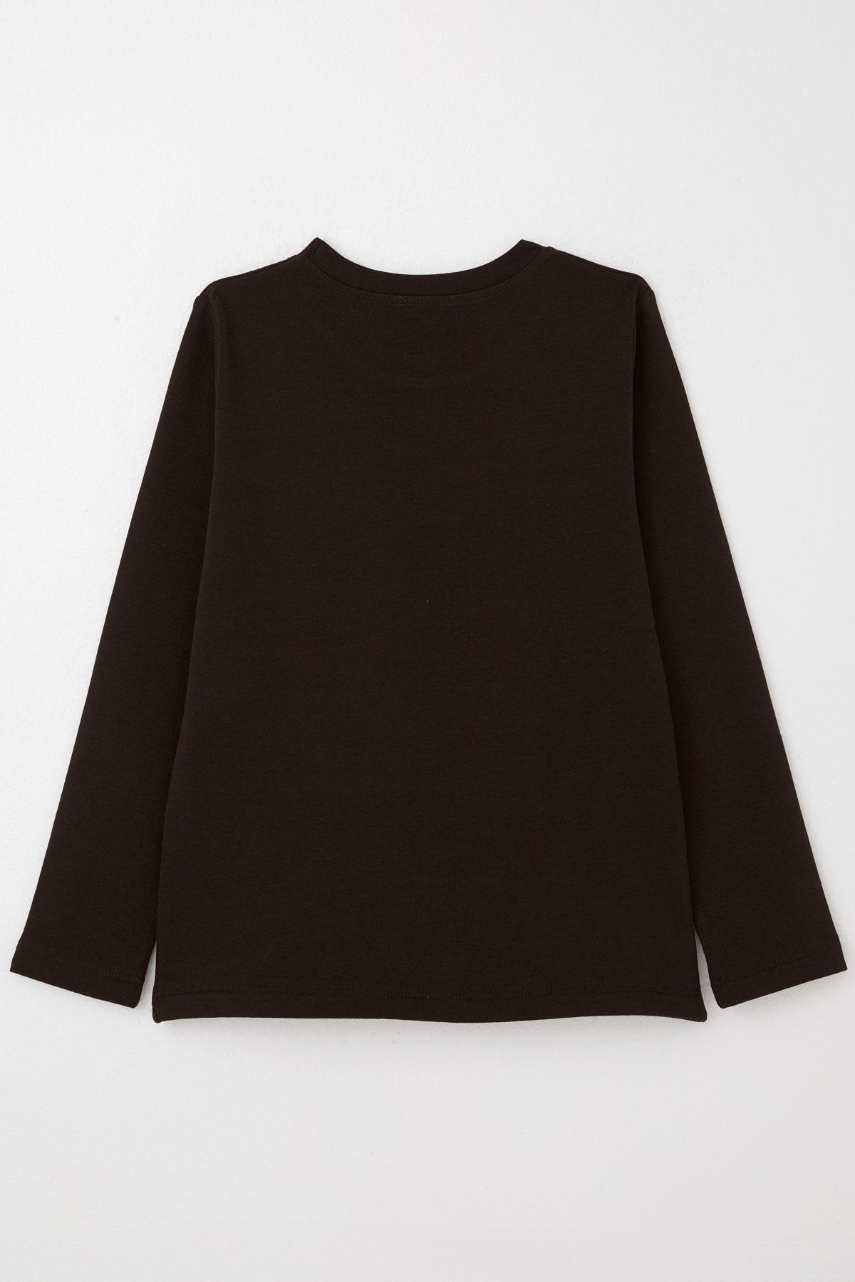 Breeze Erkek Çocuk Uzun Kollu Tişört Basic Acı Kahve (9-14 Yaş)