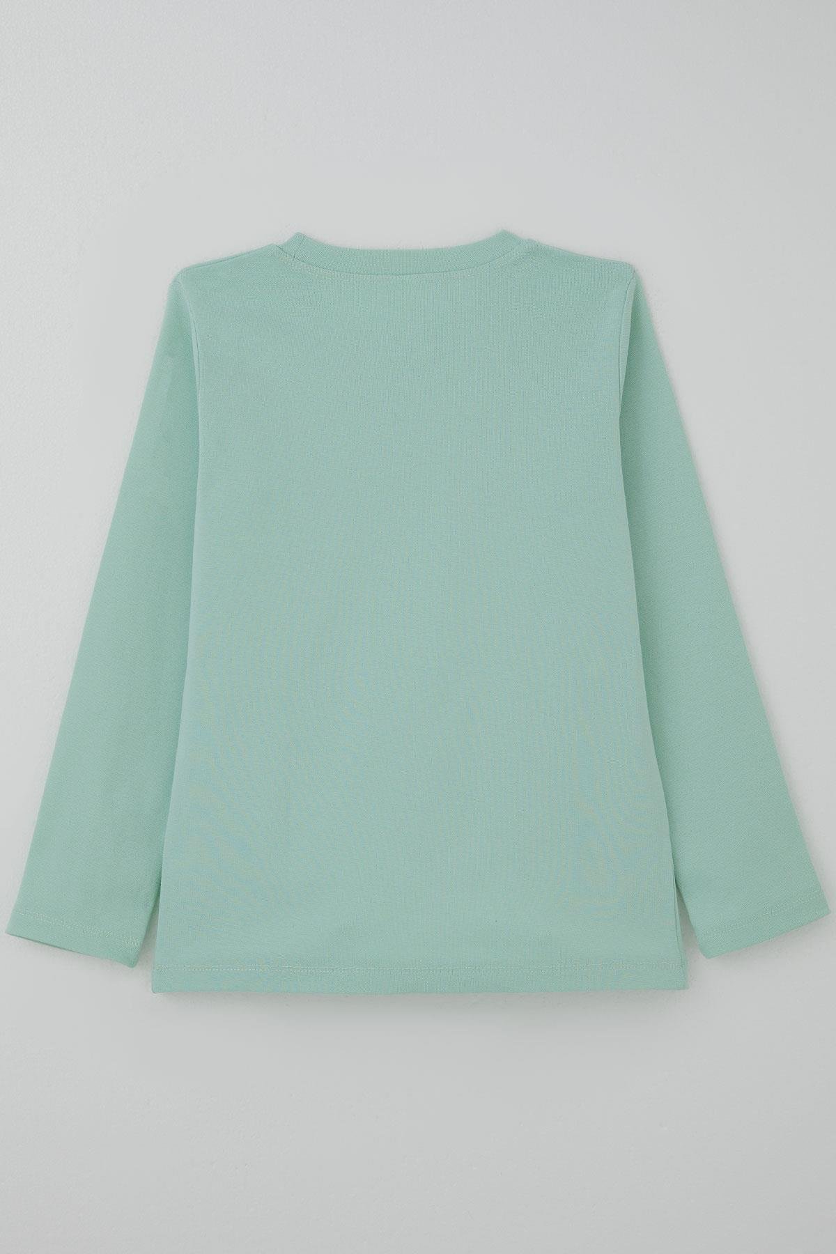 Breeze Erkek Çocuk Uzun Kollu Tişört Basic Su Yeşili (9-14 Yaş)