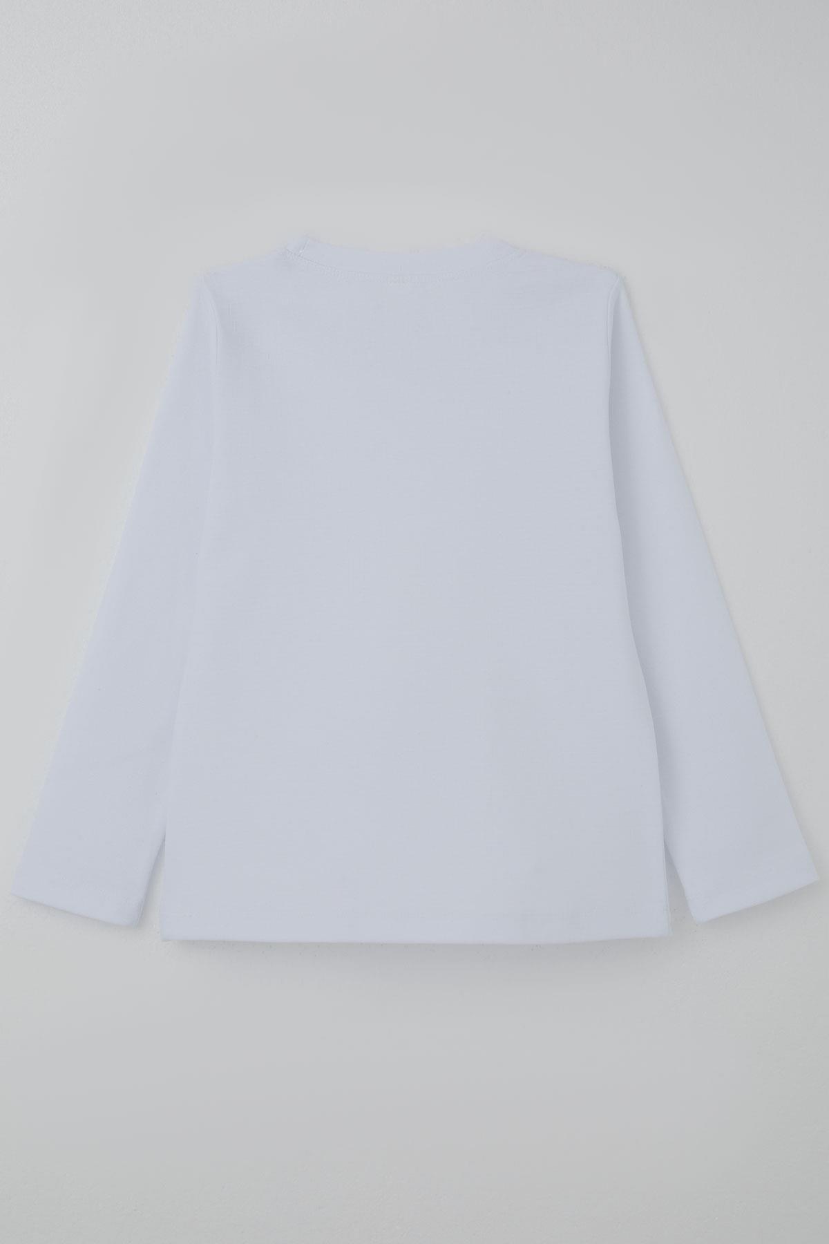 Breeze Erkek Çocuk Uzun Kollu Tişört Basic Beyaz (4-8 Yaş)