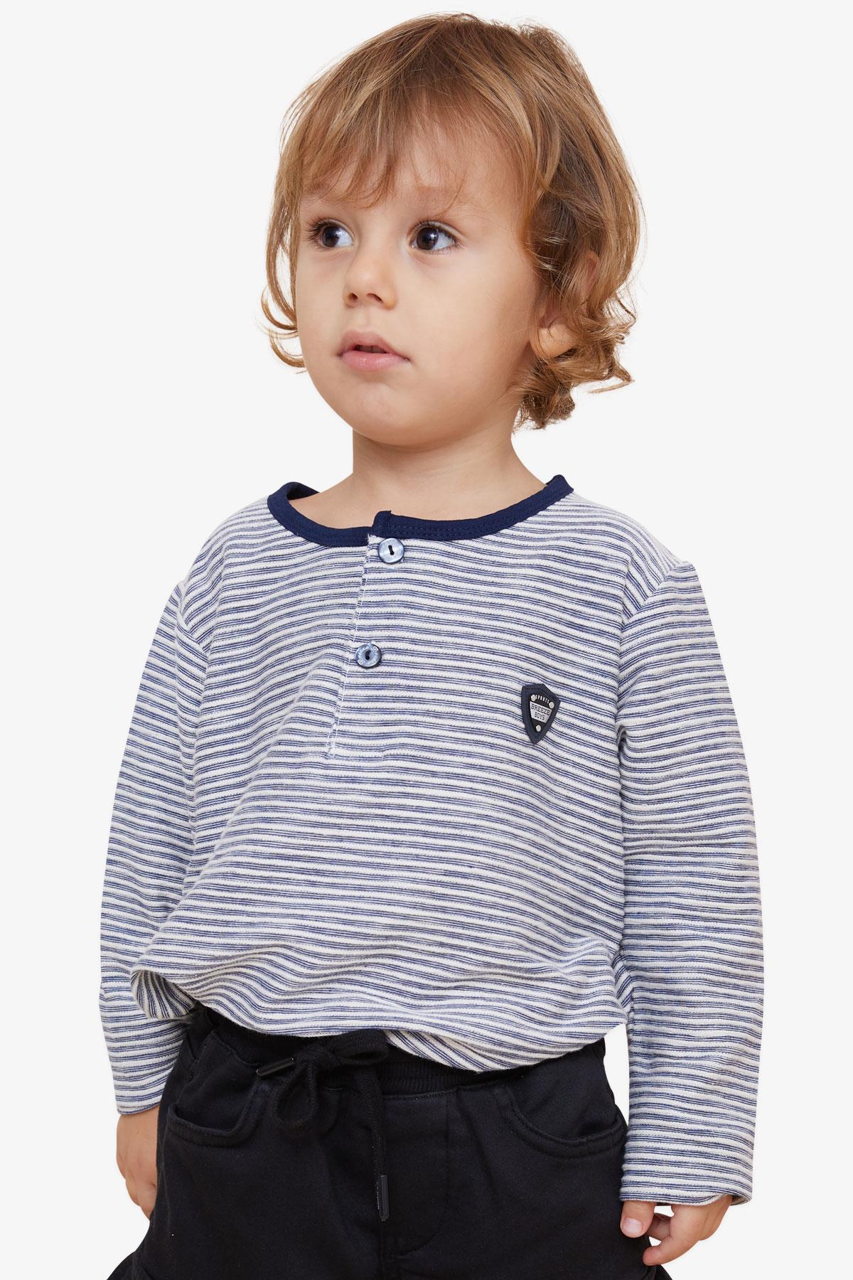 Breeze Erkek Çocuk Uzun Kollu Tişört Çizgili Karışık Renk (4-8 Yaş)