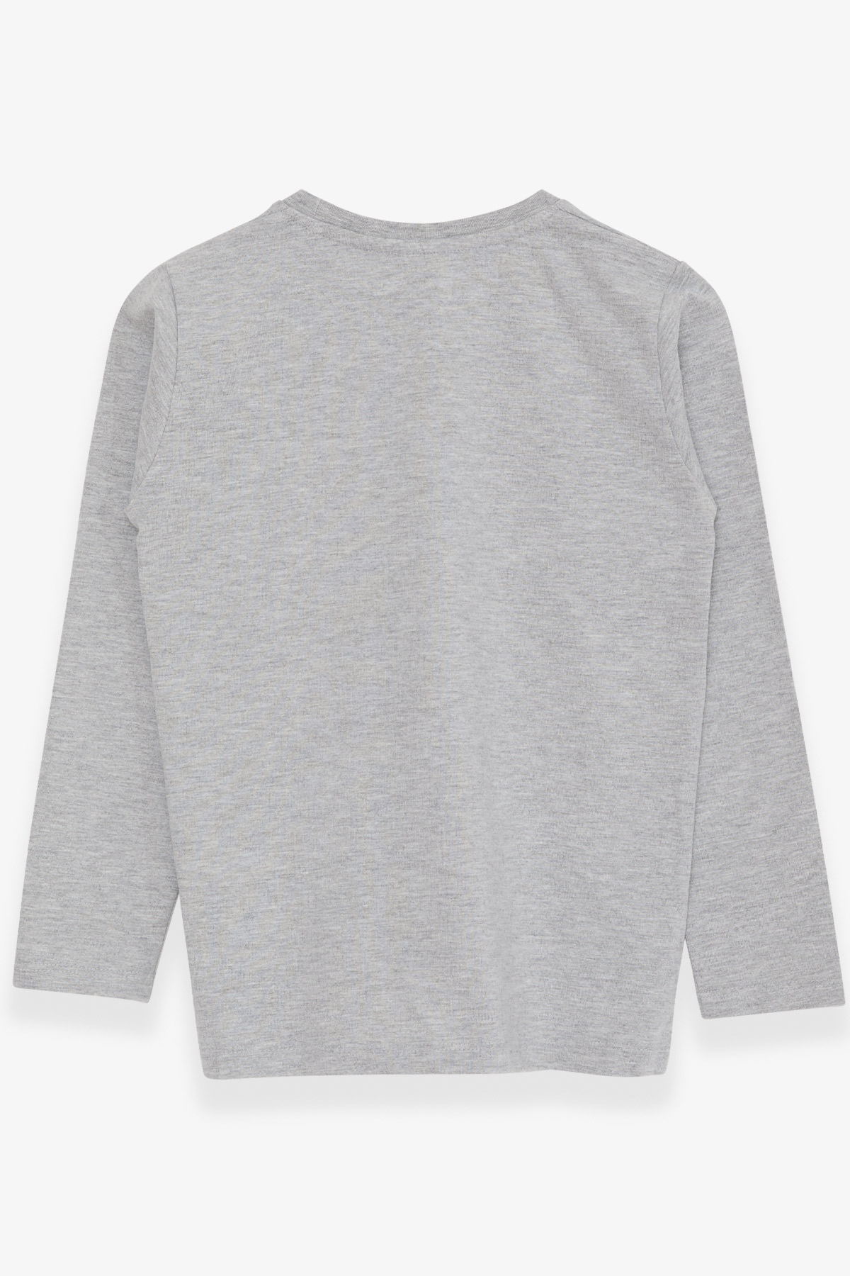 Breeze Erkek Çocuk Uzun Kollu Tişört Cepli Açık Gri Melanj (4-8 Yaş)