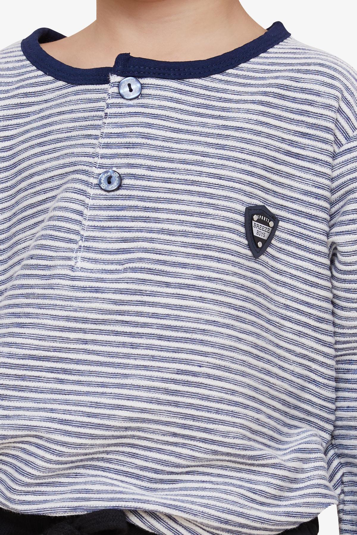 Breeze Erkek Çocuk Uzun Kollu Tişört Çizgili Karışık Renk (4-8 Yaş)