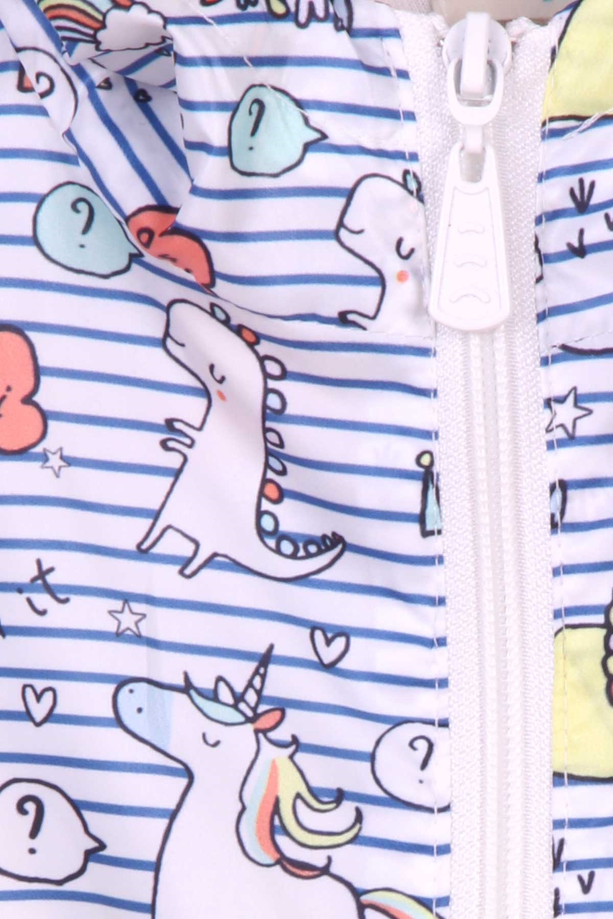 Breeze Erkek Çocuk Yağmurluk Dinazor Desenli Ekru (1-6 Yaş)