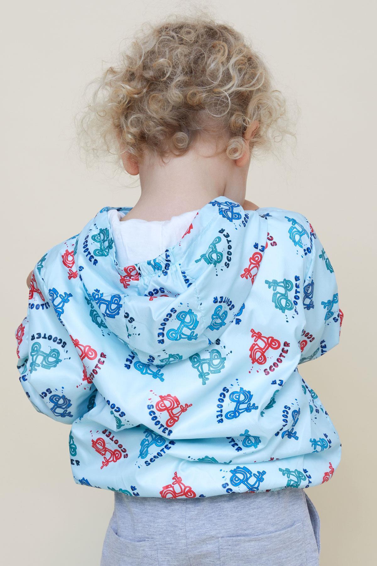 Breeze Erkek Çocuk Yağmurluk Renkli Scooter Desenli Açık Mavi (1-6 Yaş)