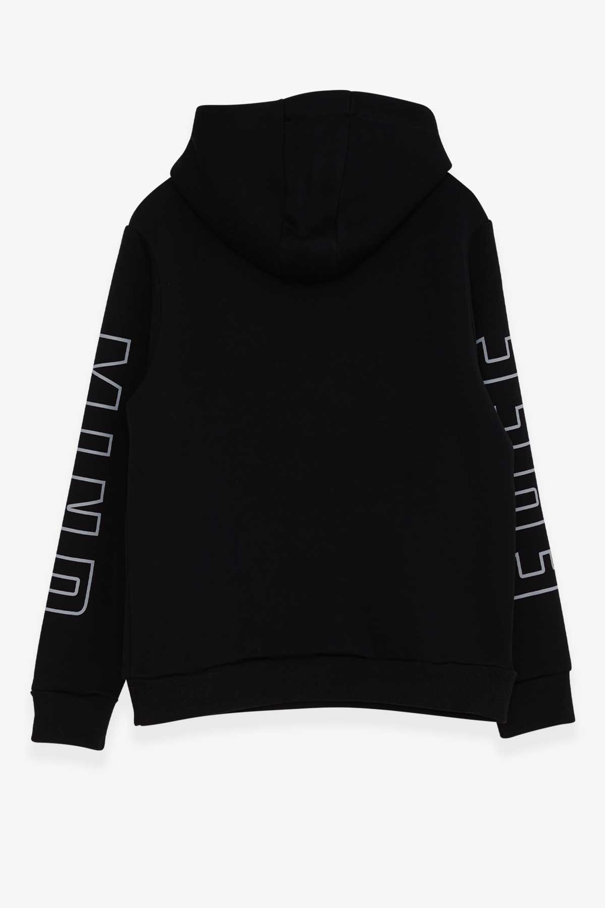 Breeze Erkek Çocuk Yazı Baskılı Sweatshirt Siyah (9-16 Yaş)