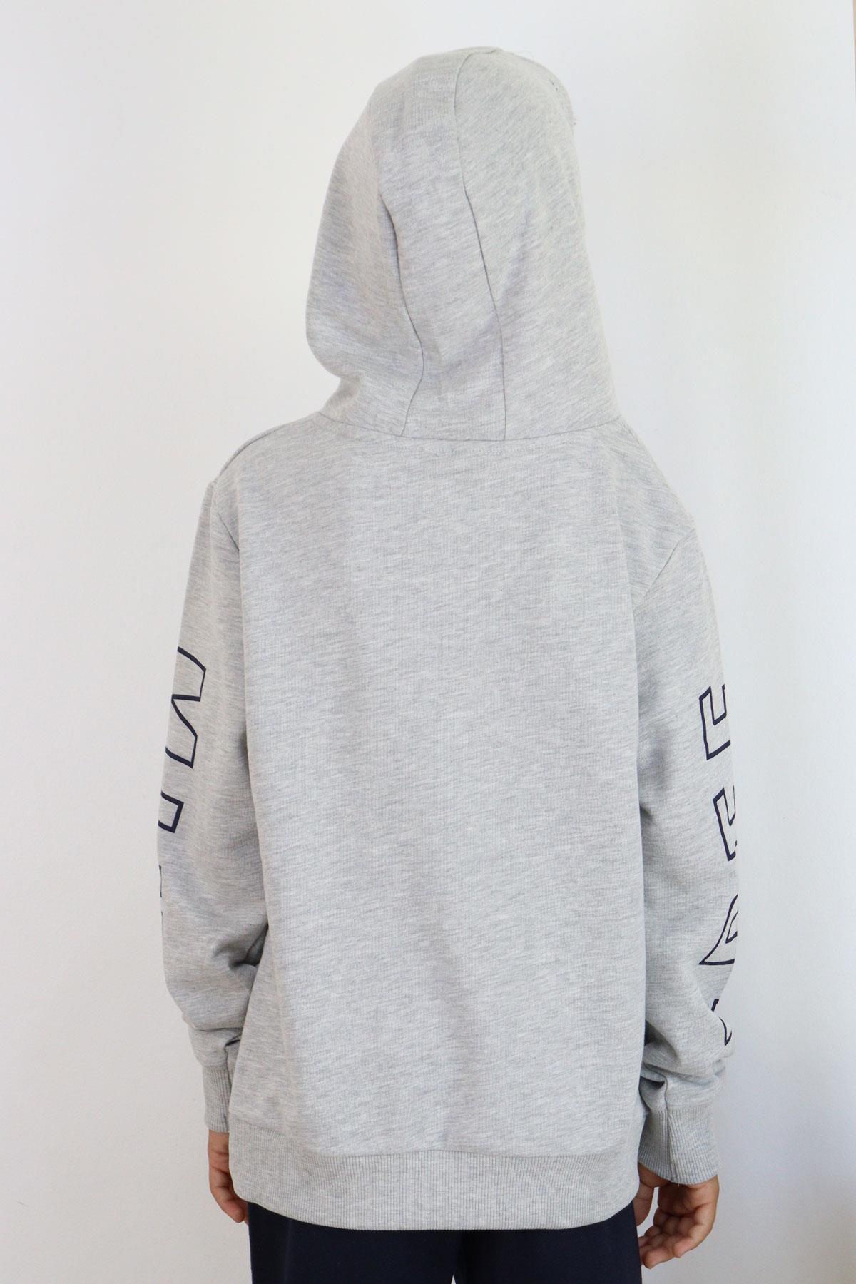 Breeze Erkek Çocuk Yazı Baskılı Sweatshirt Gri Melanj (9-14 Yaş)