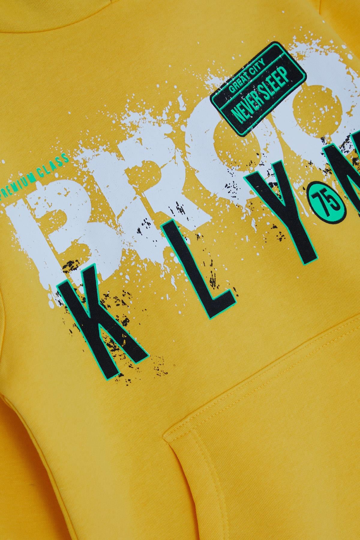 Breeze Erkek Çocuk Yazı Baskılı Sweatshirt Sarı (9-16 Yaş)