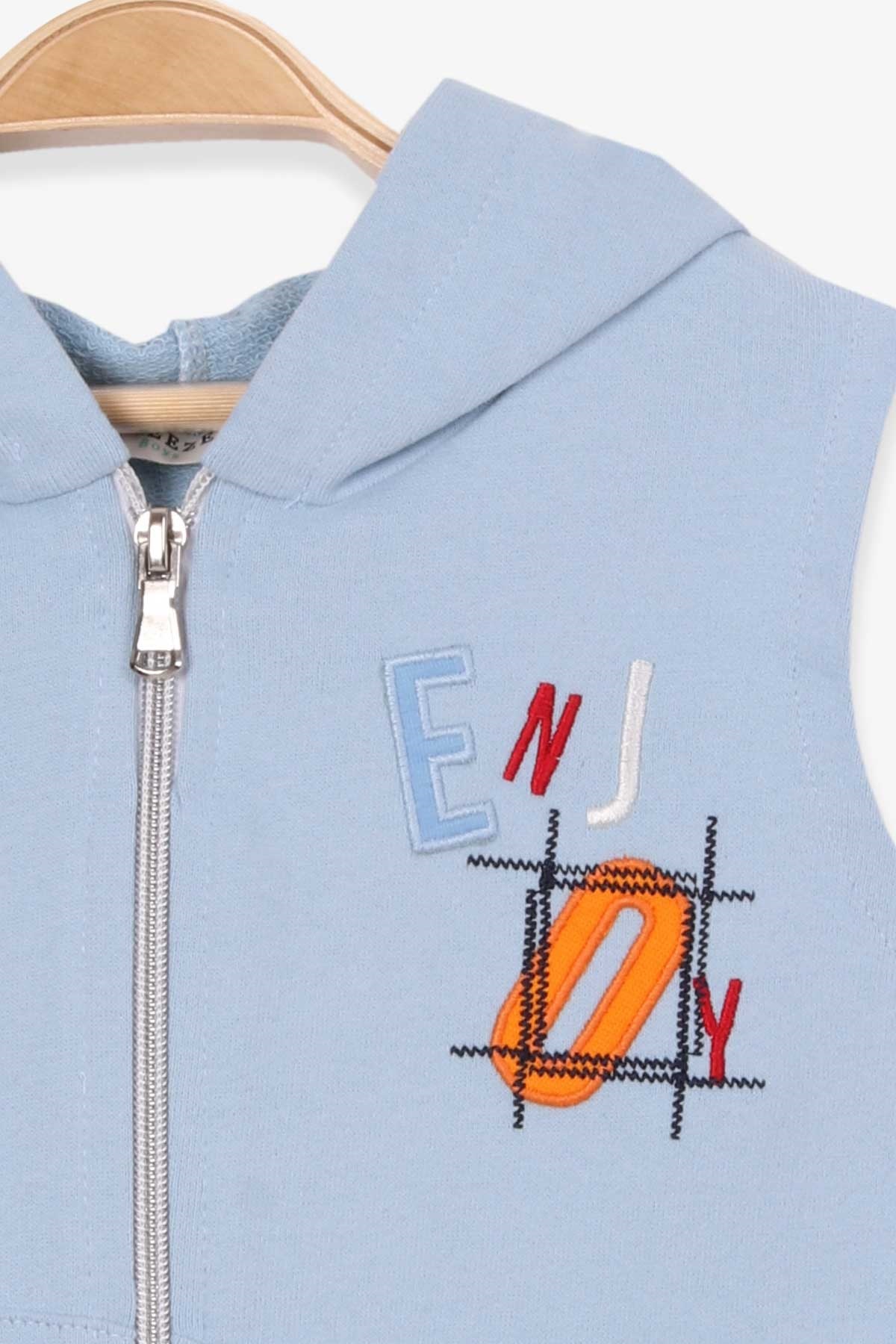 Breeze Erkek Çocuk Yelek Nakışlı Açık Mavi (3-8 Yaş)