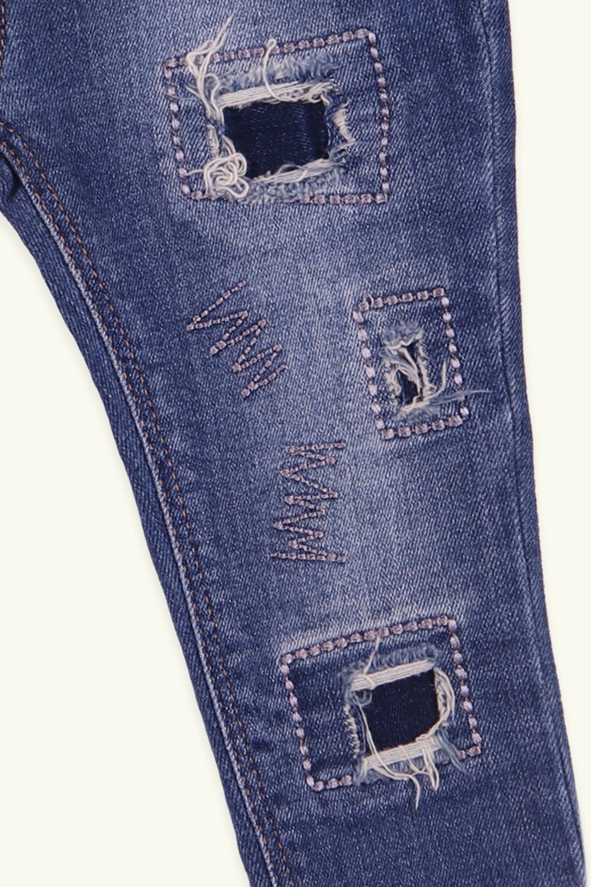 Breeze Erkek Çocuk Yırtık Kot Pantolon Mavi (1-4 Yaş)