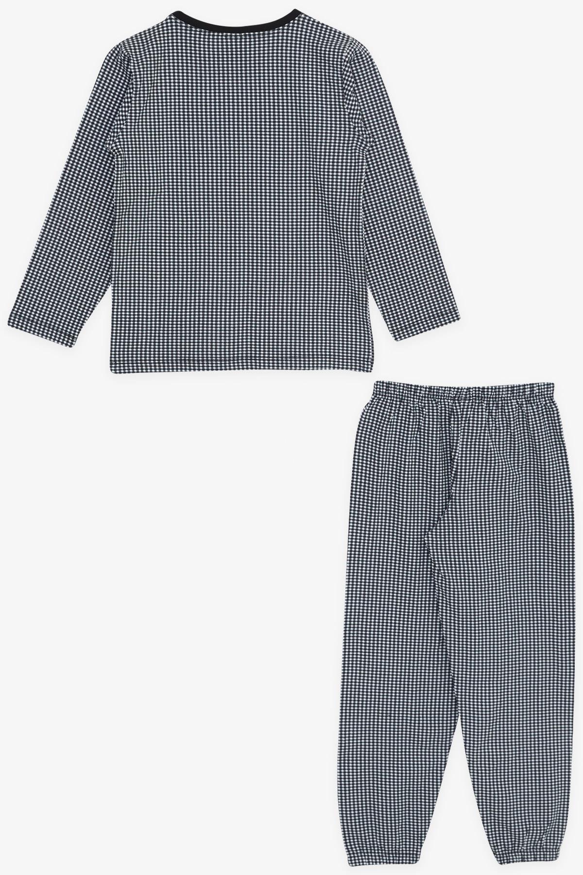 Breeze Erkek Pijama Takımı Pötikare Desenli Siyah (4-8 Yaş)
