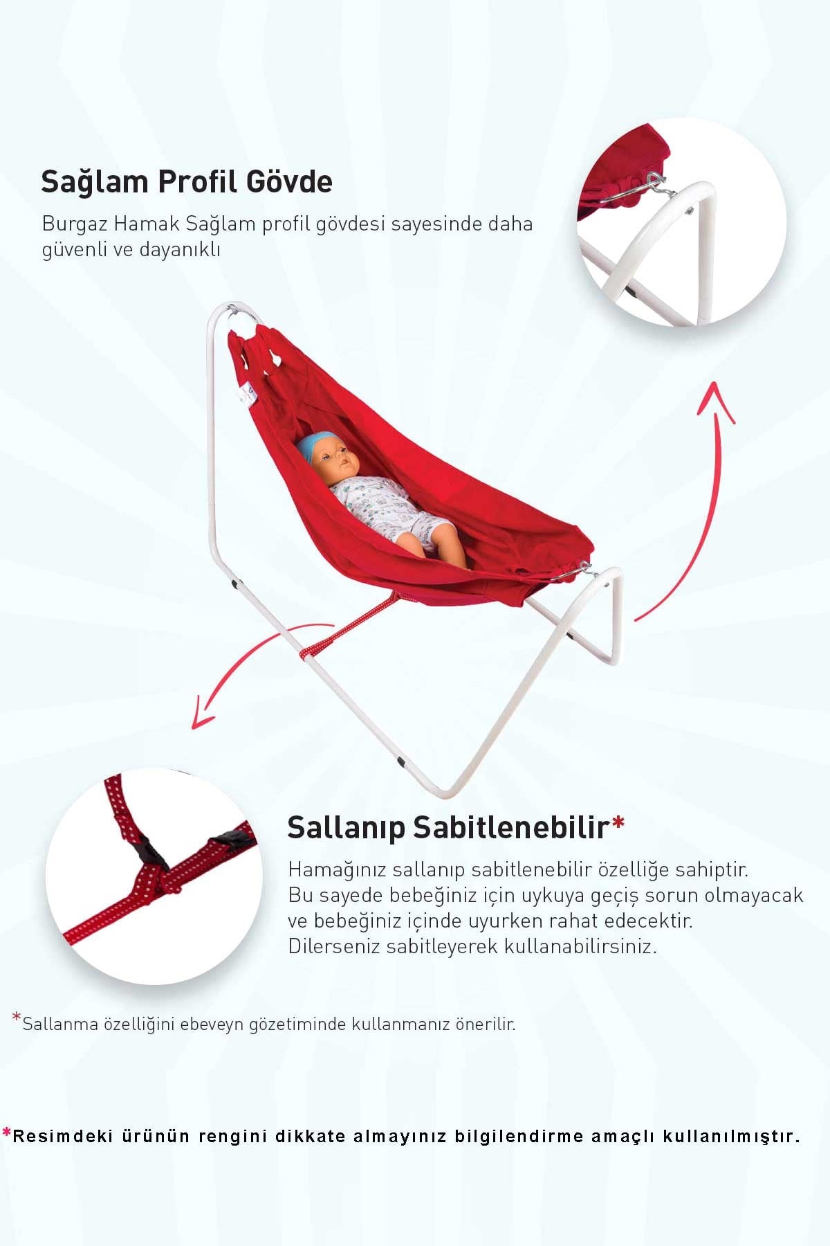 Breeze Holmen Burgaz Bebek Hamağı Kırmızı