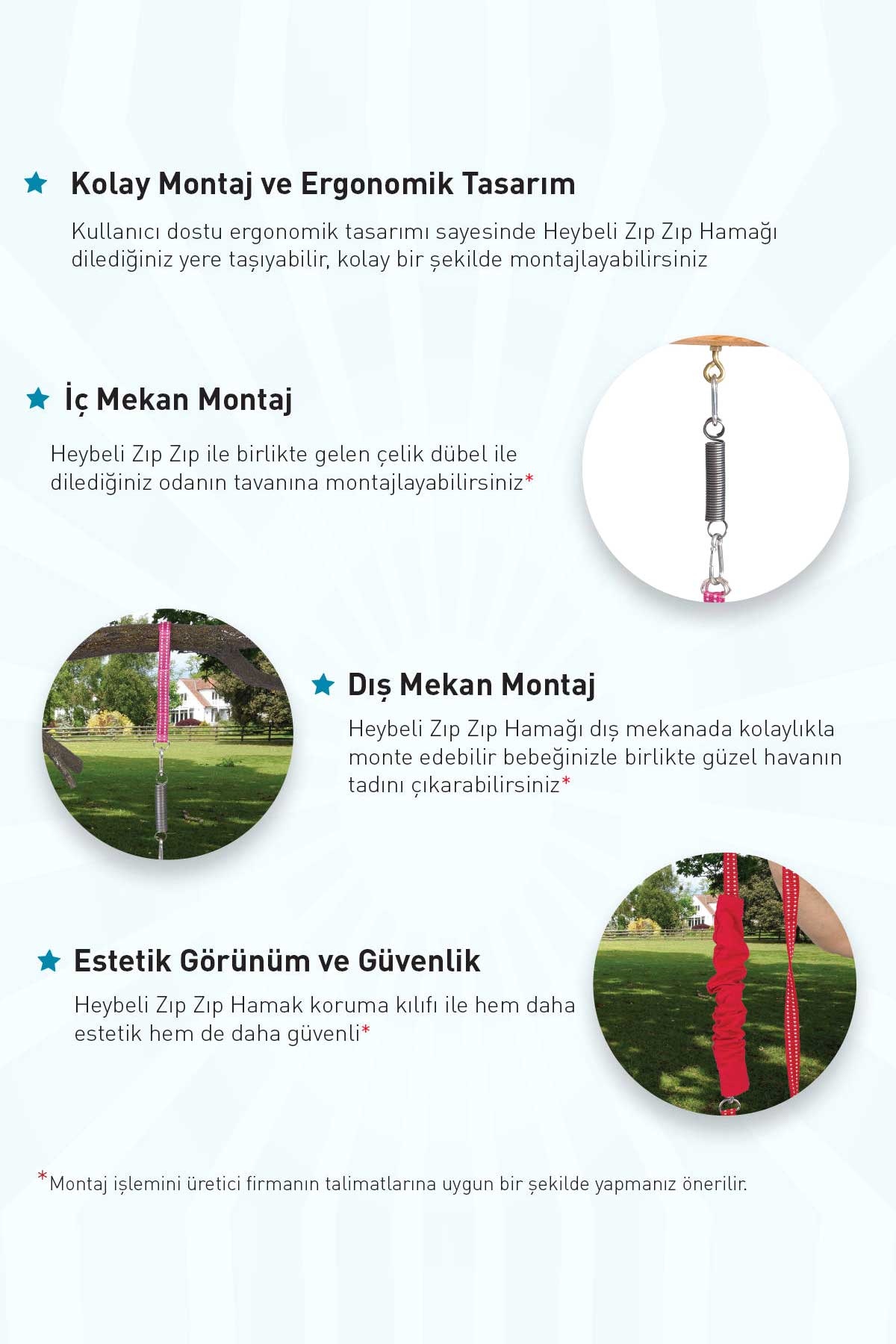 Breeze Holmen Heybeli Zıp Zıp Hamak Gri
