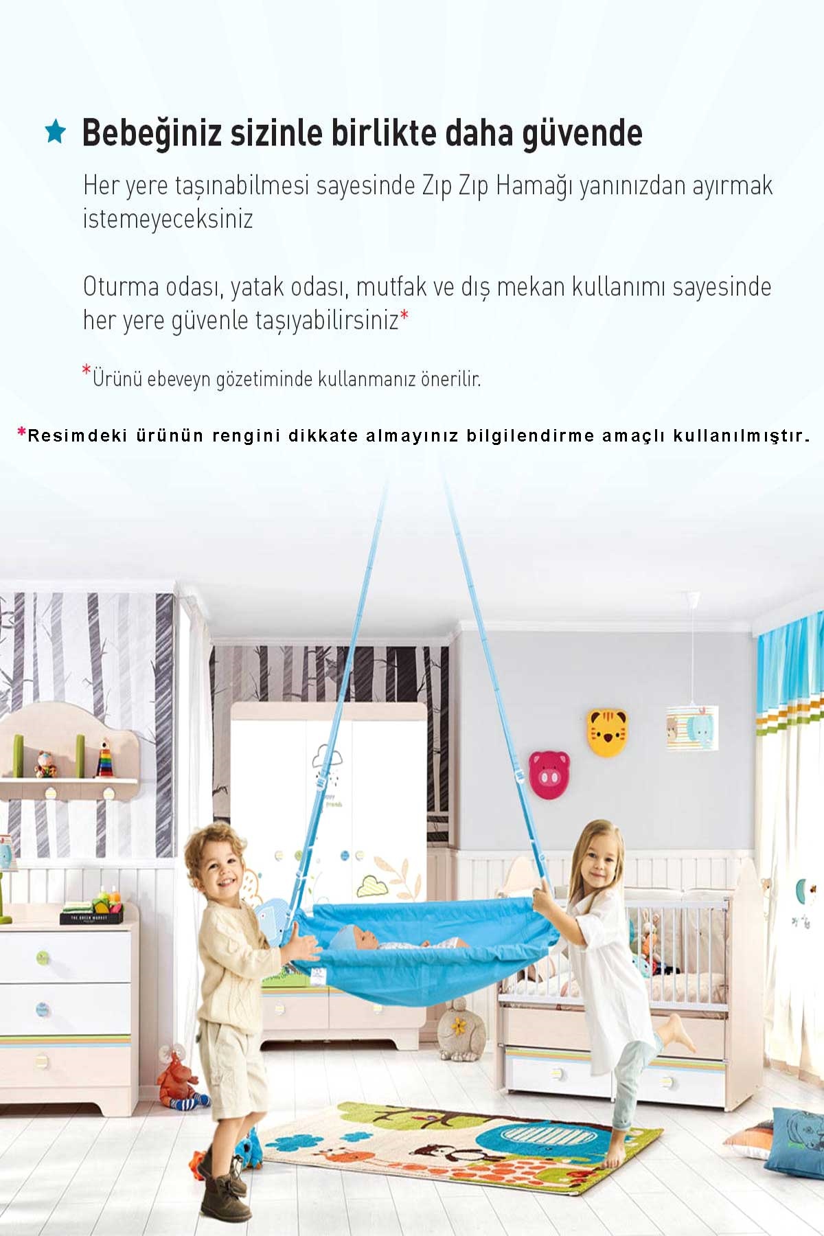 Breeze Holmen Heybeli Zıp Zıp Hamak Gri