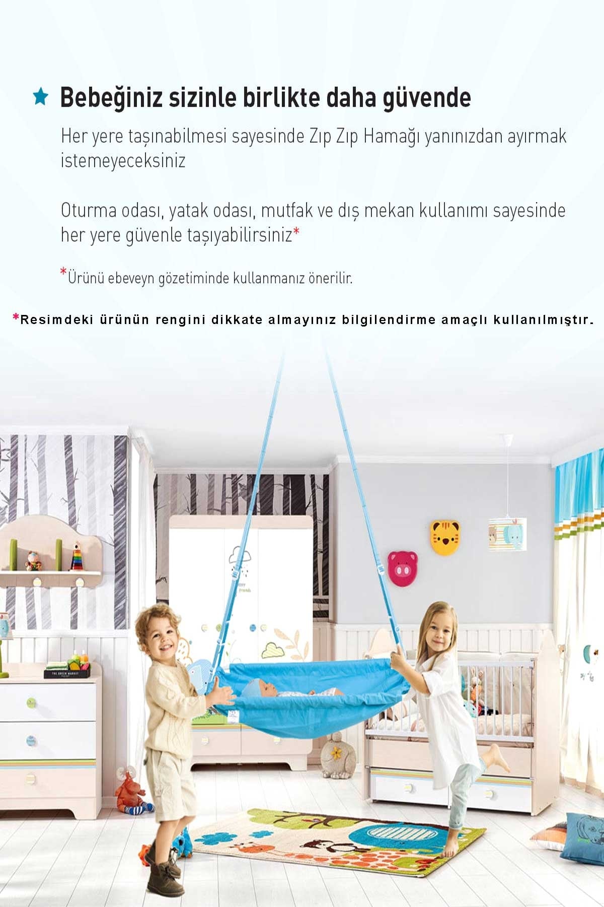 Breeze Holmen Heybeli Zıp Zıp Hamak Mavi