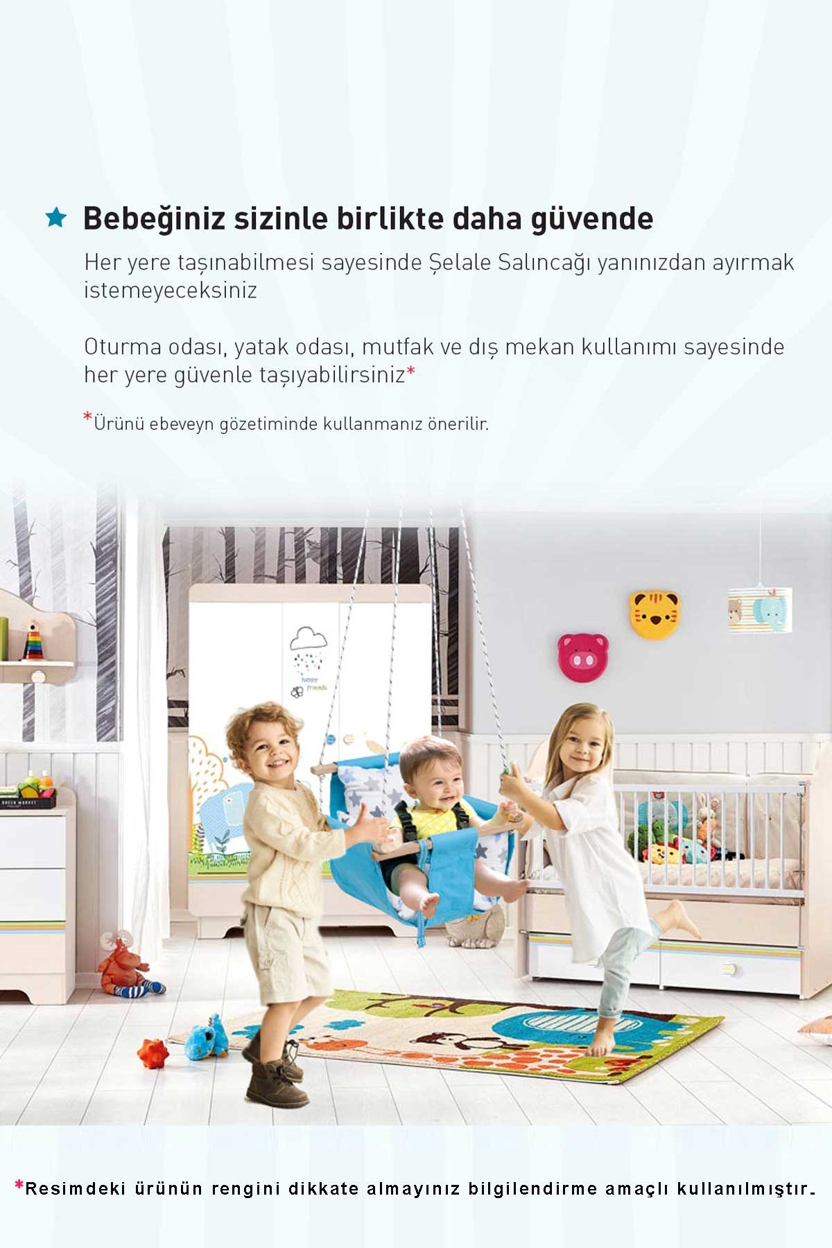 Breeze Holmen Şelale Bebek Salıncağı Pembe