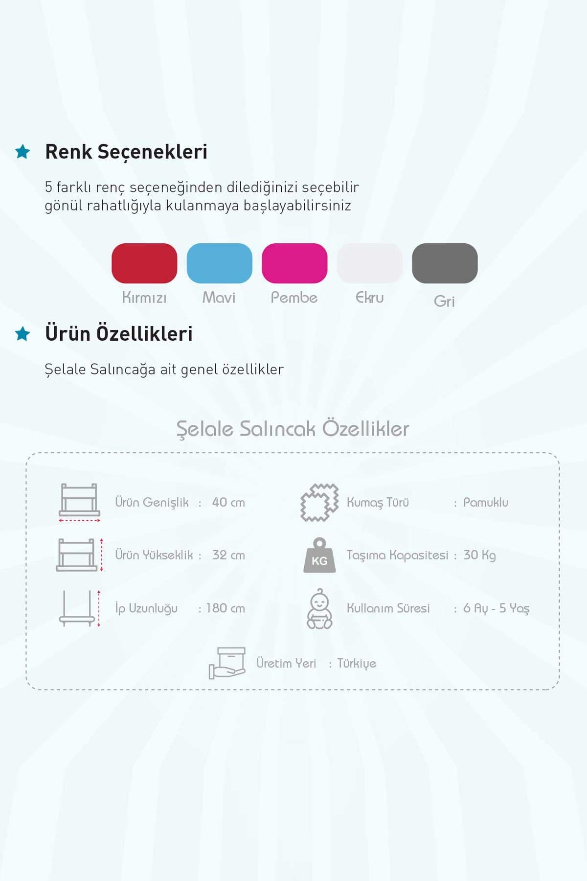 Breeze Holmen Şelale Bebek Salıncağı Pembe