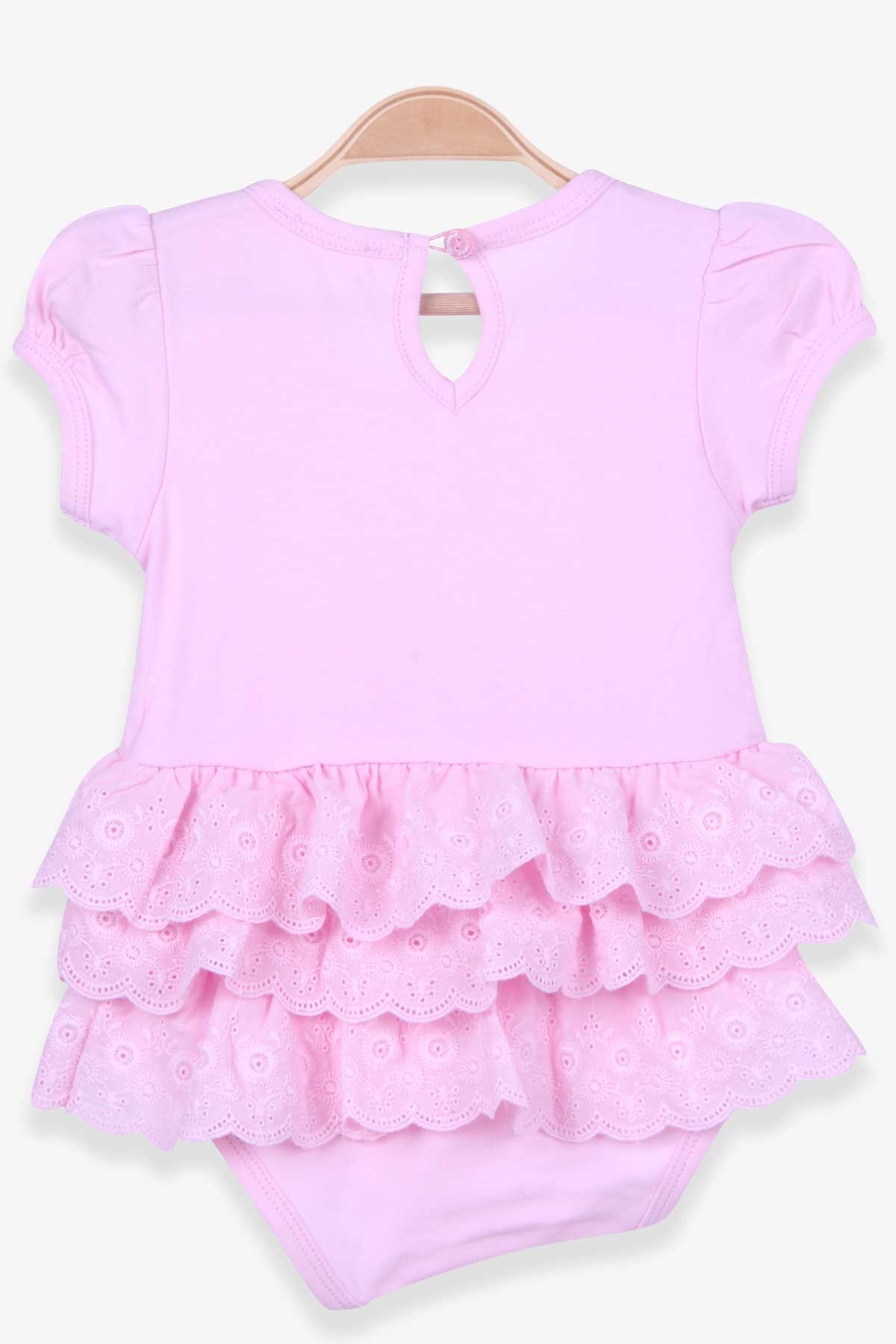 Breeze Kız Bebe Zıbın Elbise Dantelli Fiyonklu Pudra (6 Ay-2 Yaş)