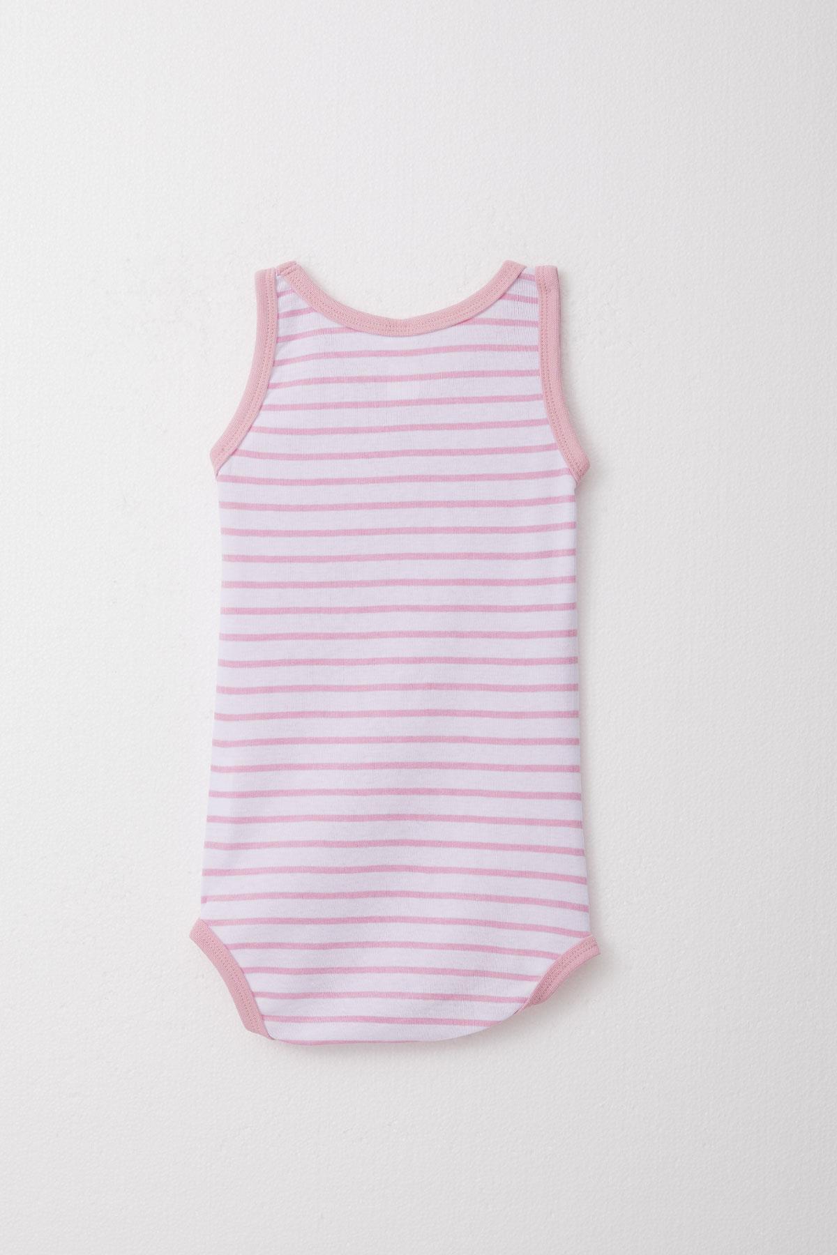 Breeze Kız Bebek Atlet Zıbın Body Çizgili Pembe (9 Ay-3 Yaş)