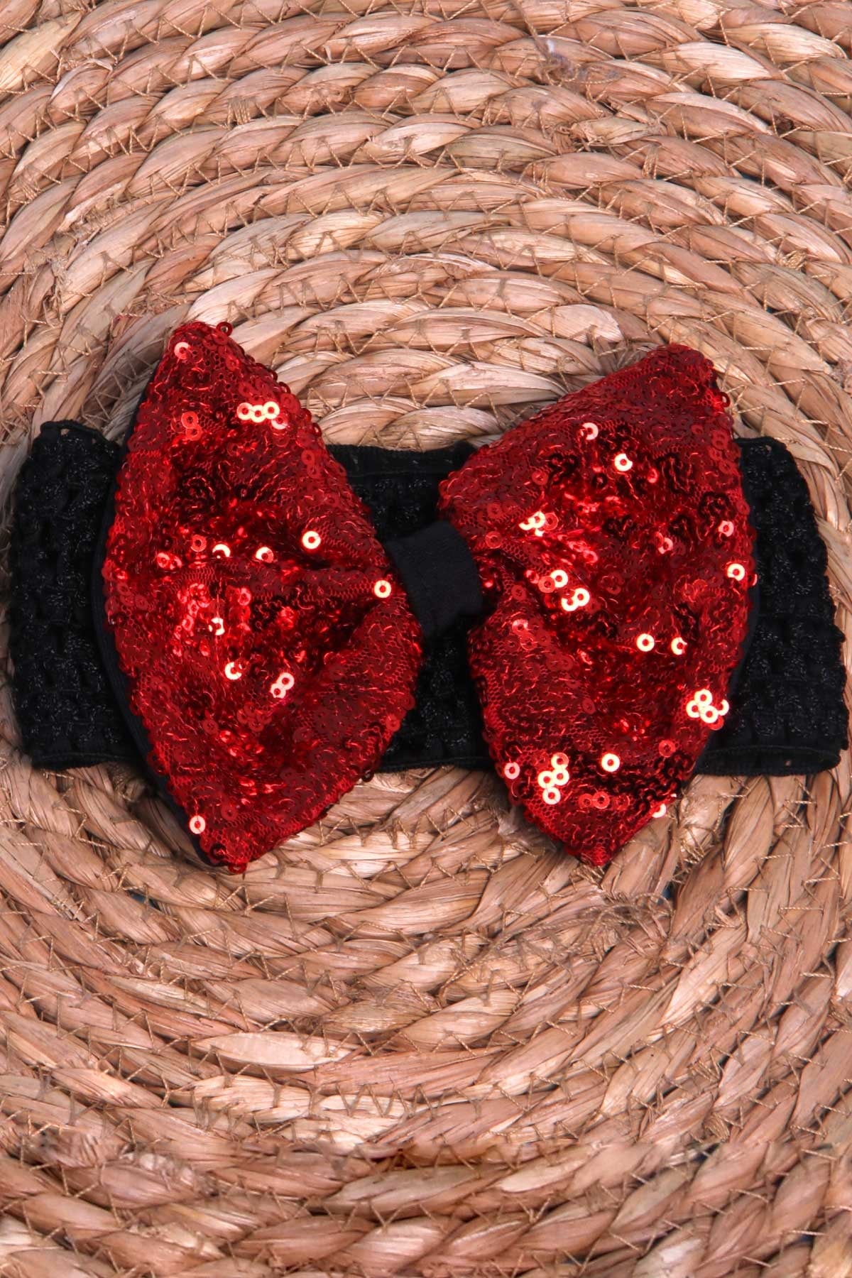 Breeze Kız Bebek Bandana Pullu Siyah-Kırmızı (Standart)