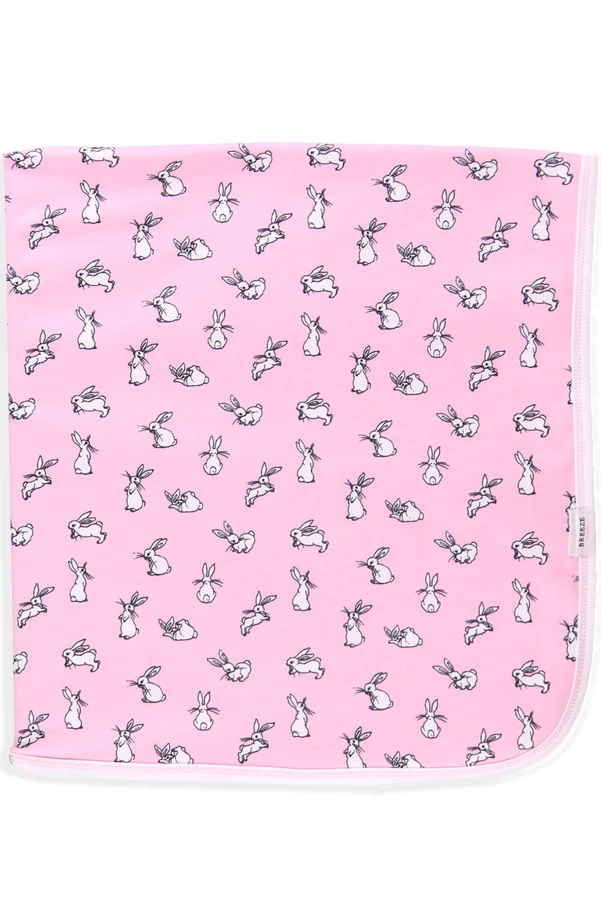 BREEZE Kız Bebek Battaniyesi Tavşanlı Pembe (75×84 cm)