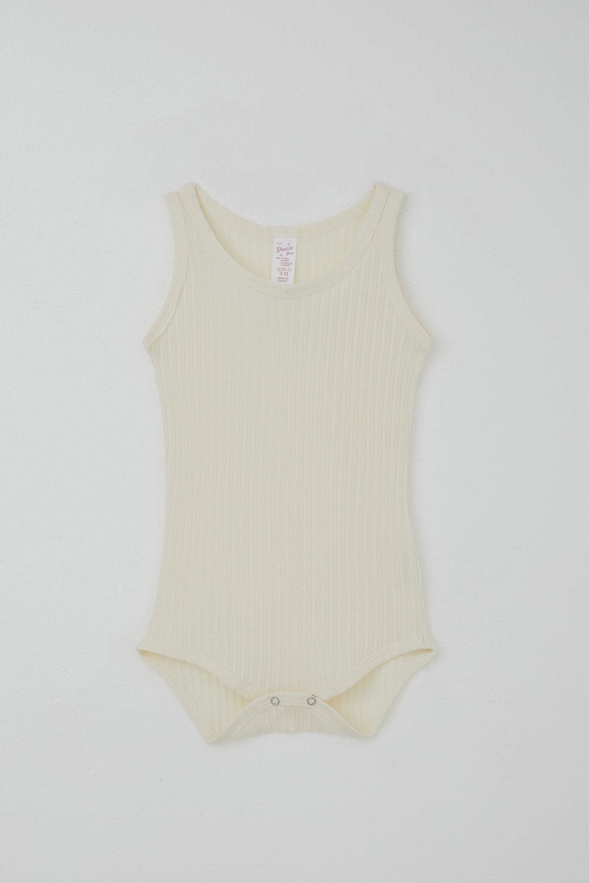 Breeze Kız Bebek Çıtçıtlı Atlet Zıbın Body Jakarlı Ekru (9 Ay-3 Yaş)