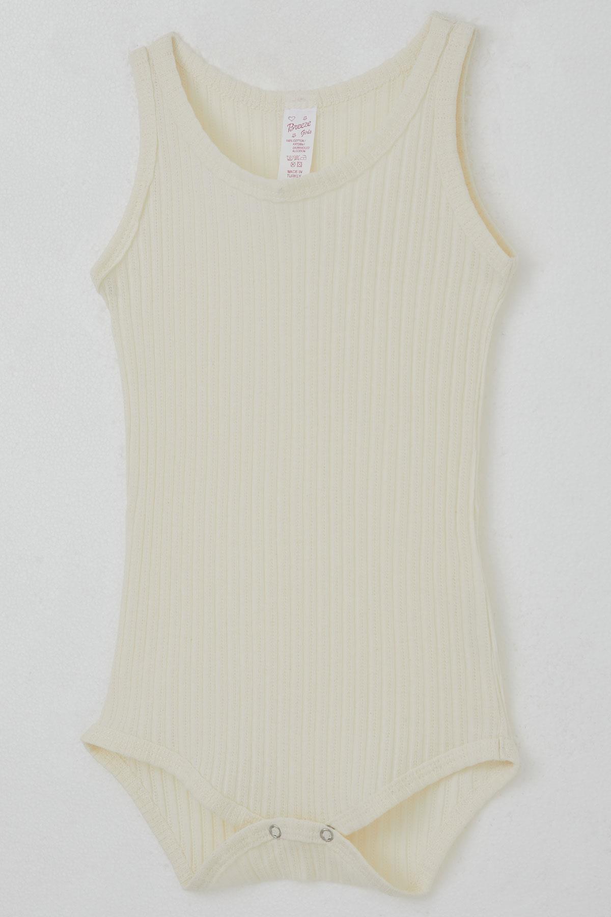 Breeze Kız Bebek Çıtçıtlı Atlet Zıbın Body Jakarlı Ekru (9 Ay-3 Yaş)