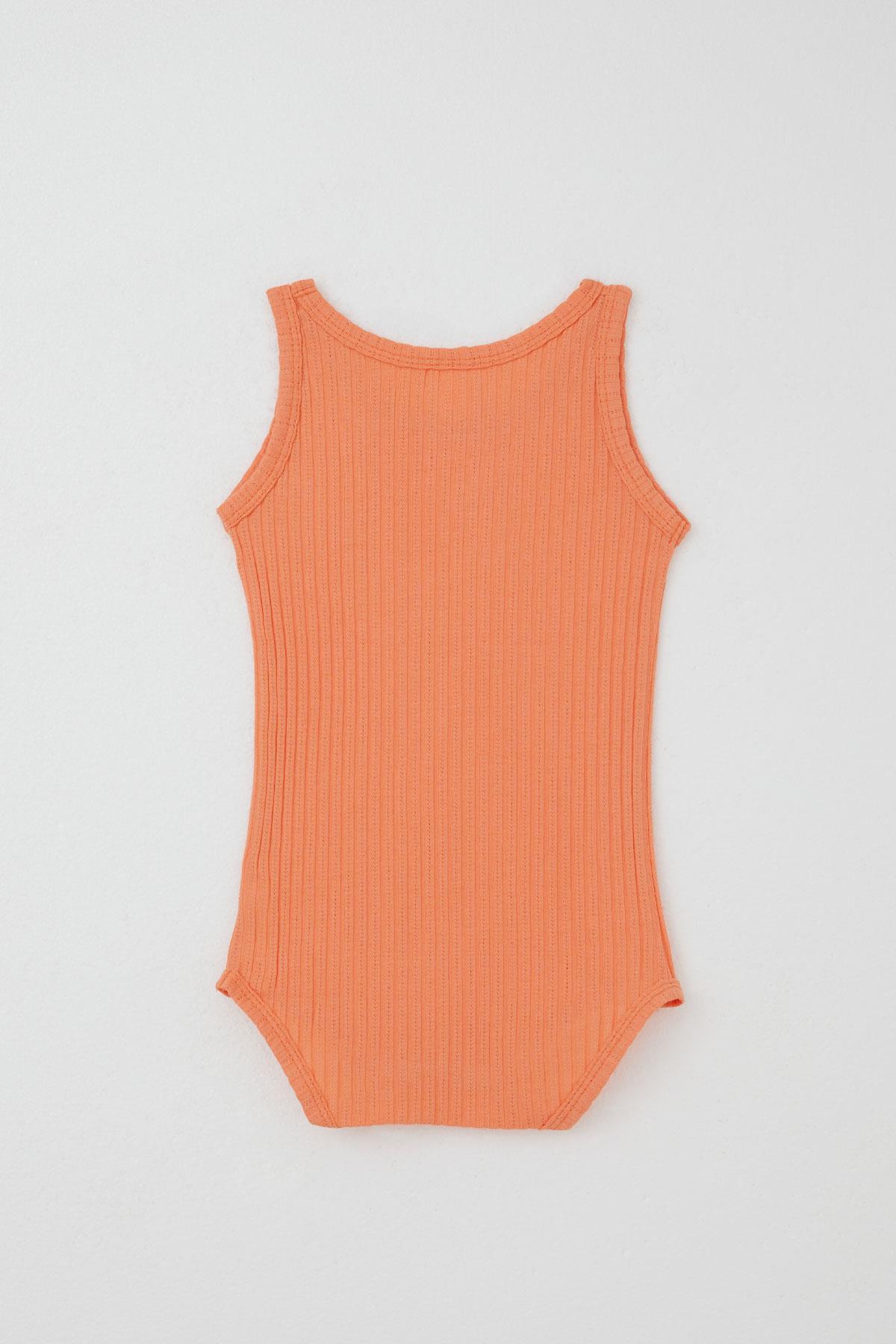 Breeze Kız Bebek Çıtçıtlı Atlet Zıbın Body Jakarlı Somon (9 Ay-3 Yaş)