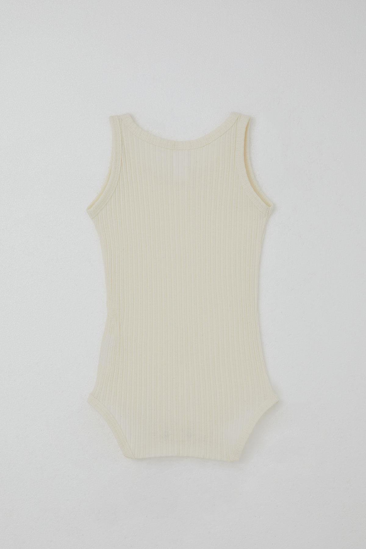 Breeze Kız Bebek Çıtçıtlı Atlet Zıbın Body Jakarlı Ekru (9 Ay-3 Yaş)